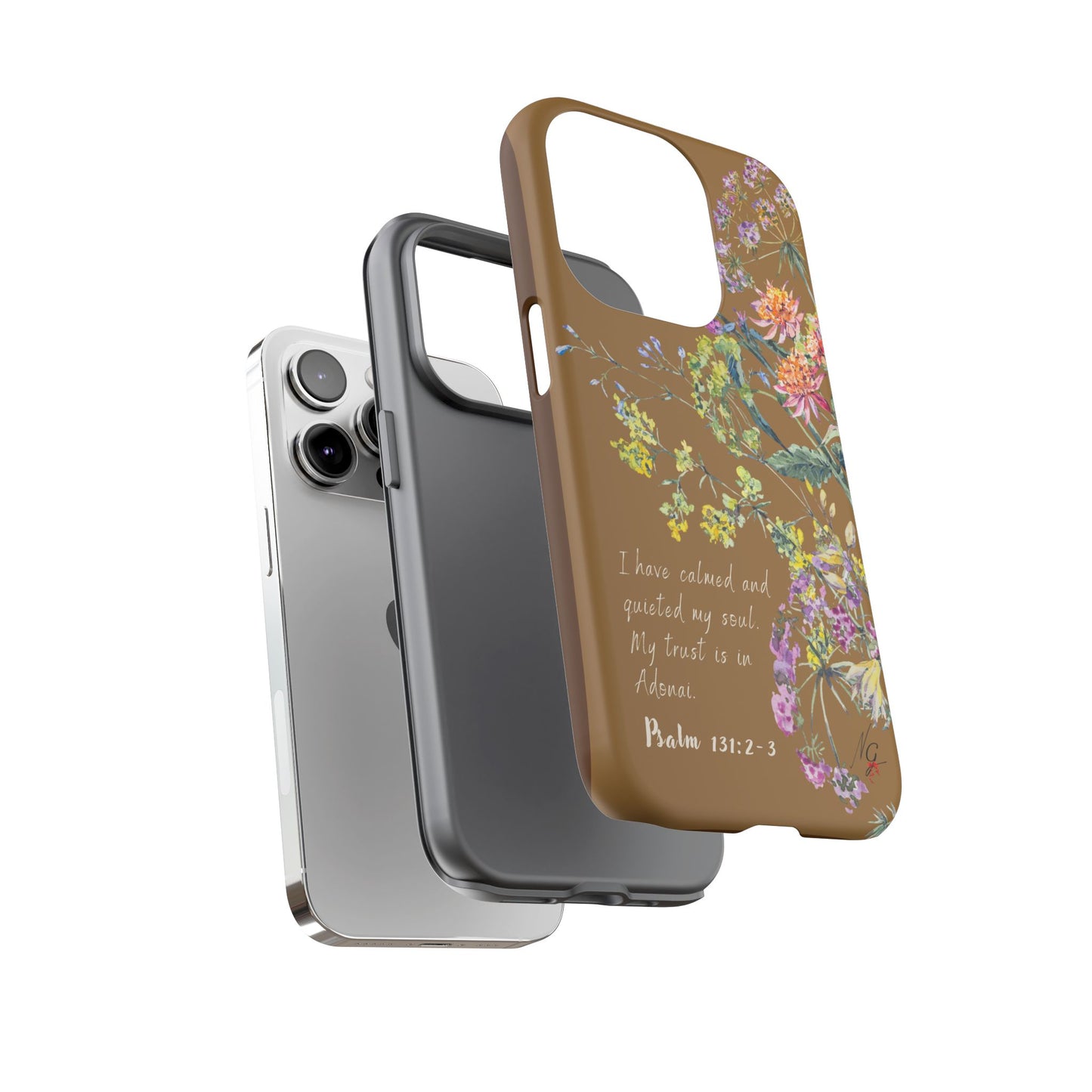 Phone Case - Botanic Full Brown, Psalm 131:2-3