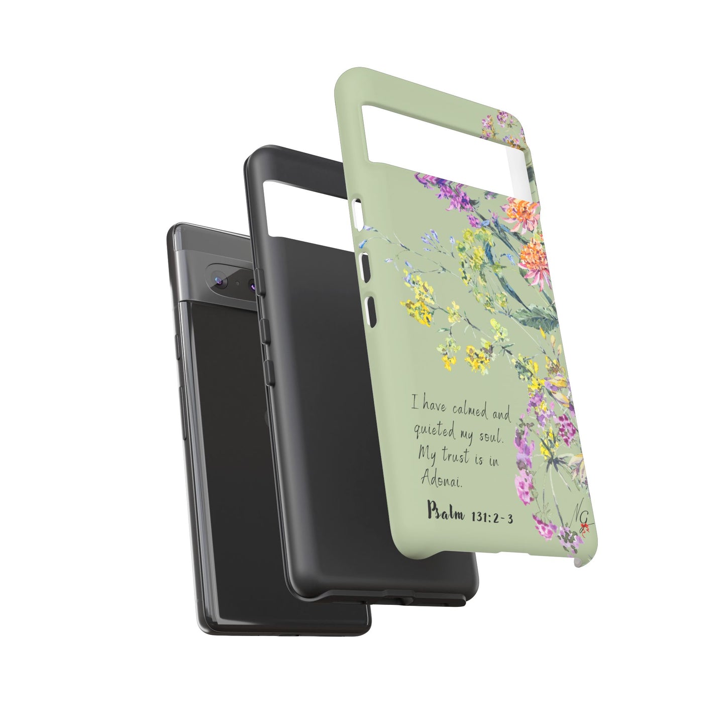 Phone Case - Botanic - Fully Sage Green, Psalm 131:2-3