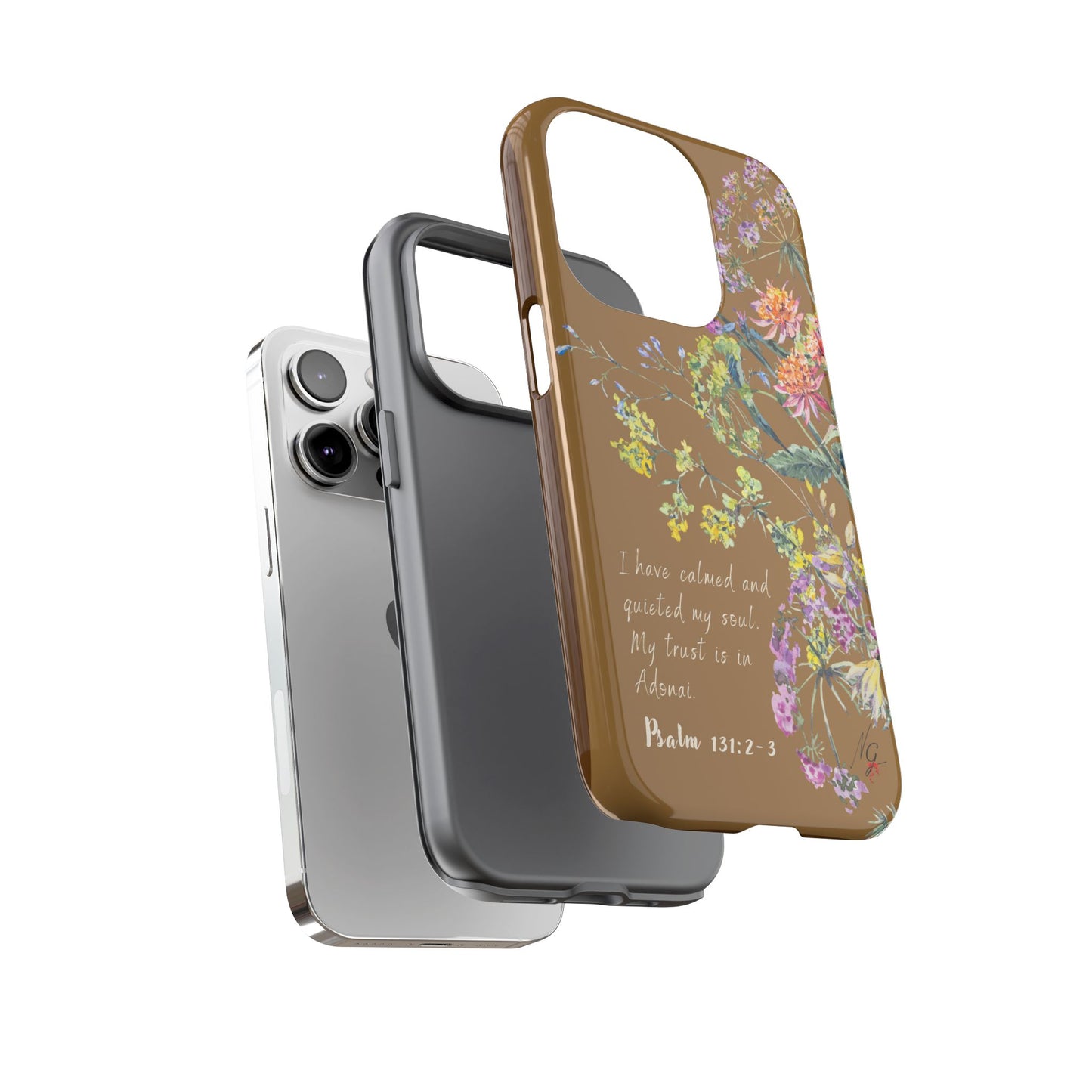 Phone Case - Botanic Full Brown, Psalm 131:2-3