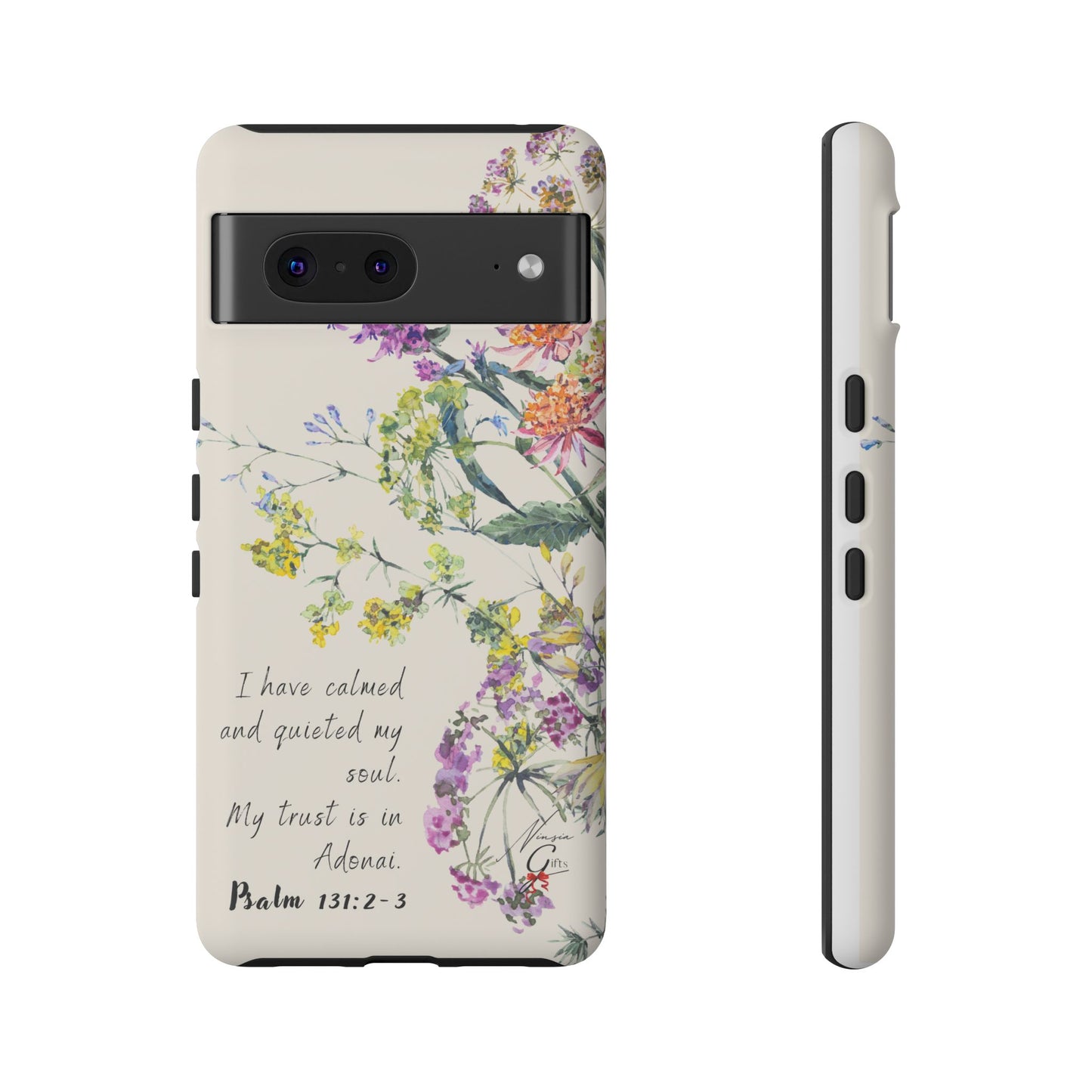 Phone Case - Botanic Cream, Psalm 131:2-3