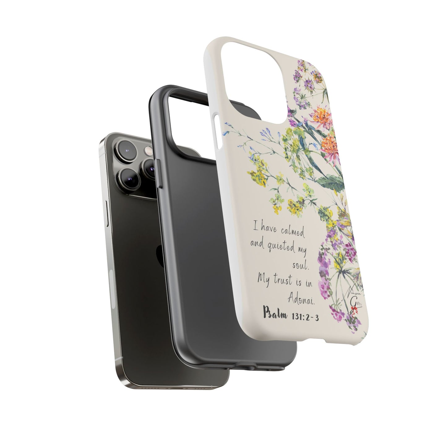 Phone Case - Botanic Cream, Psalm 131:2-3