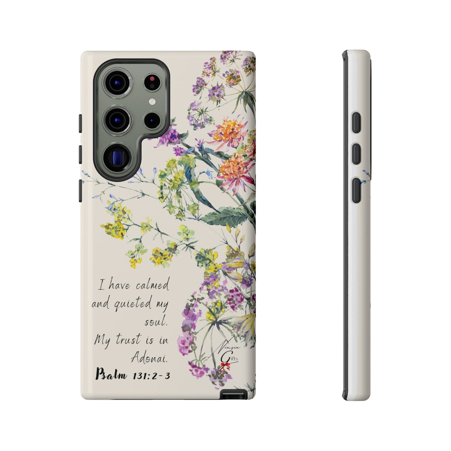 Phone Case - Botanic Cream, Psalm 131:2-3