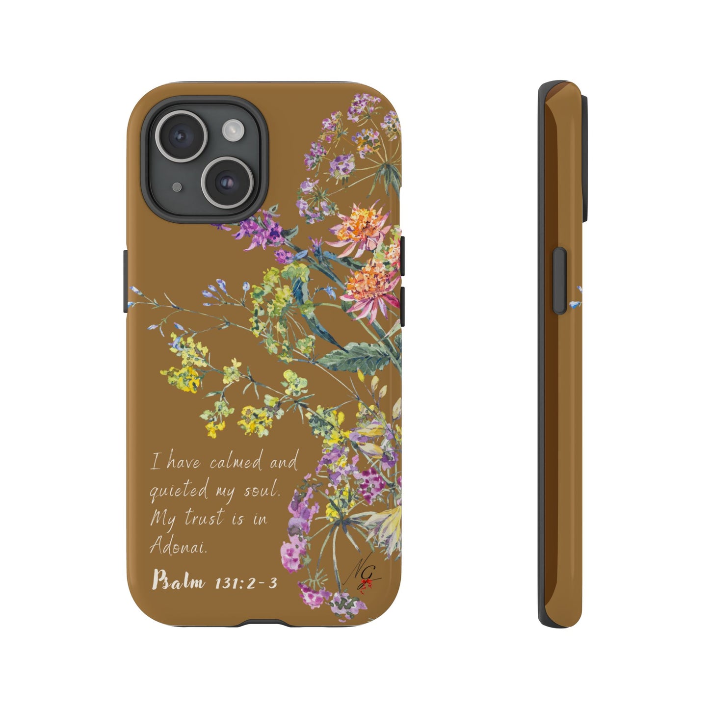 Phone Case - Botanic Full Brown, Psalm 131:2-3