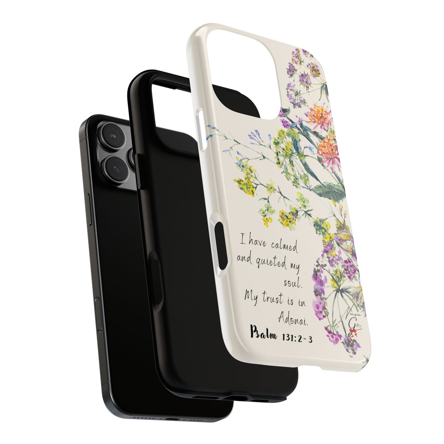 Phone Case - Botanic Cream, Psalm 131:2-3