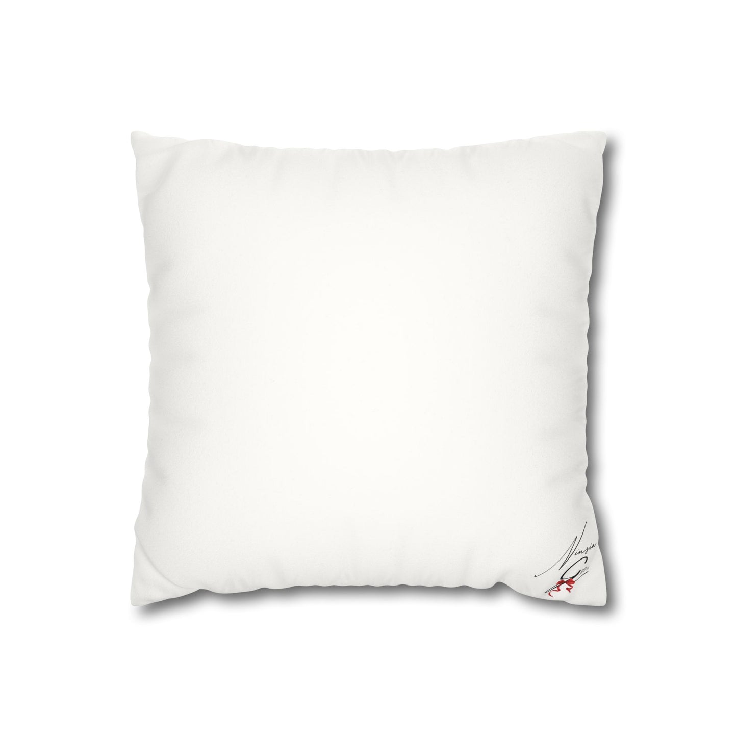 Faux Suede Square Pillowcase - Ninsia Collection - White