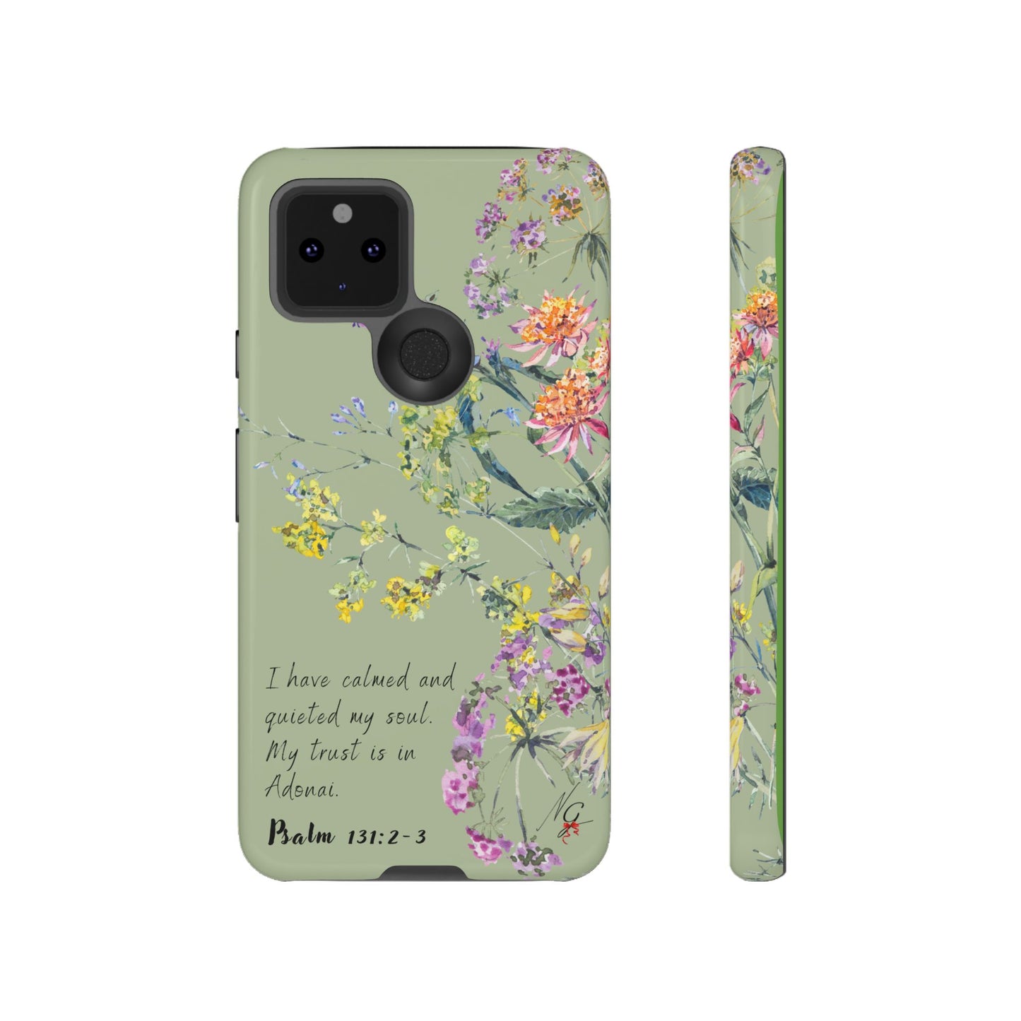 Phone Case - Botanic - Fully Sage Green, Psalm 131:2-3