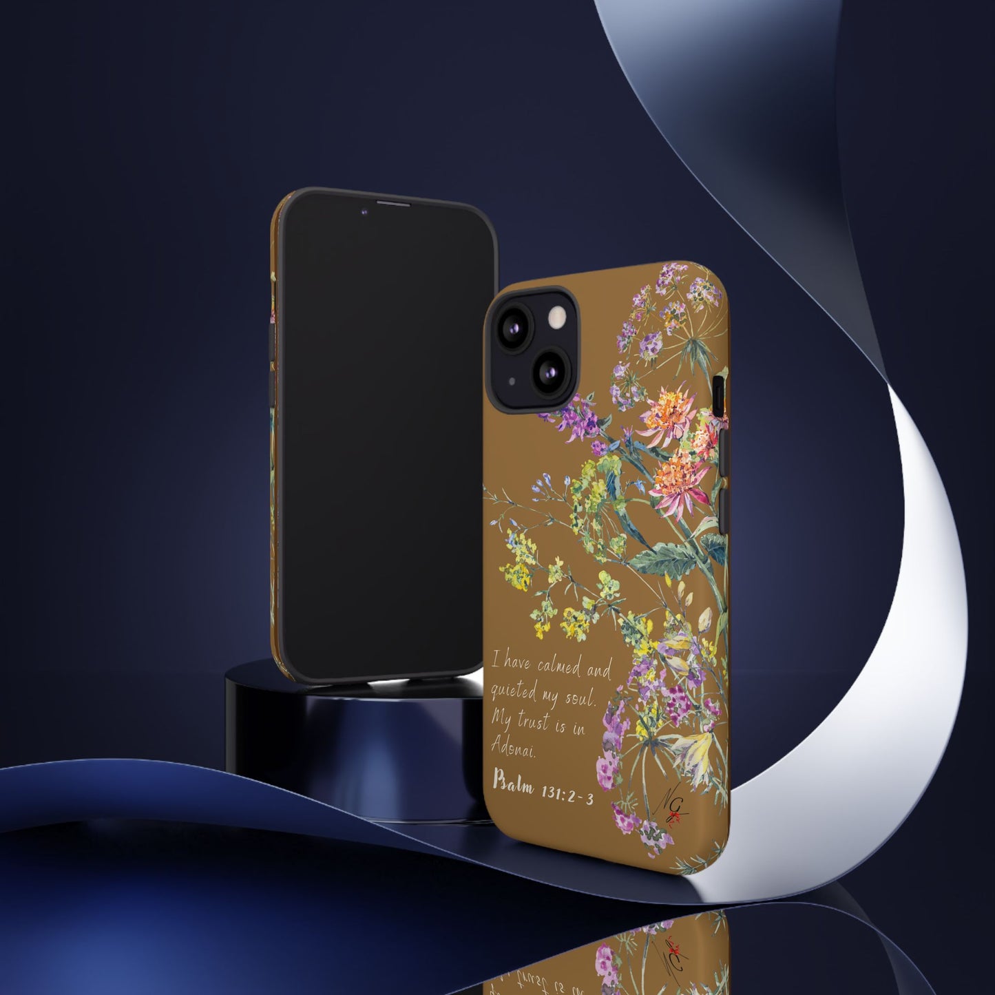 Phone Case - Botanic Full Brown, Psalm 131:2-3