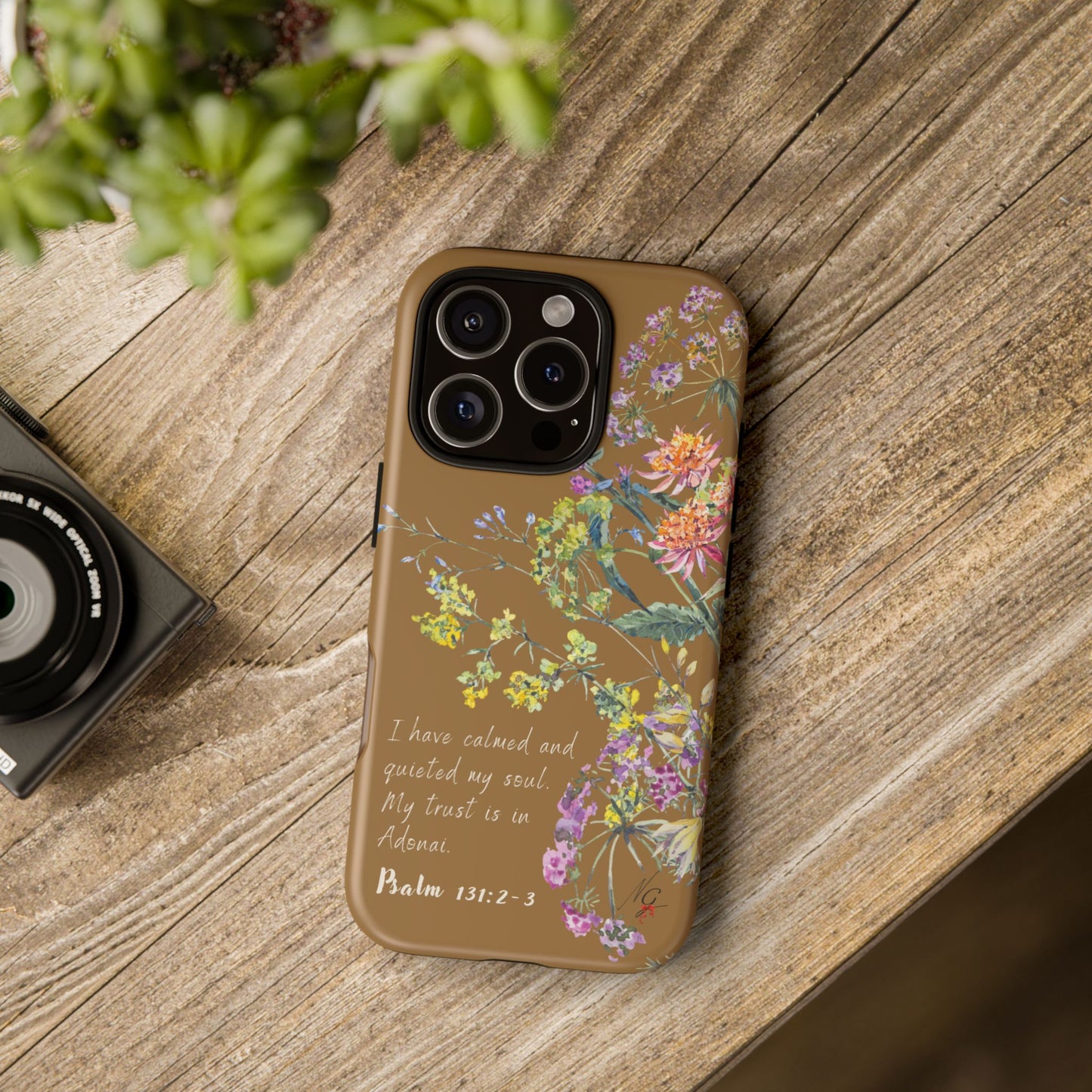 Phone Case - Botanic Full Brown, Psalm 131:2-3