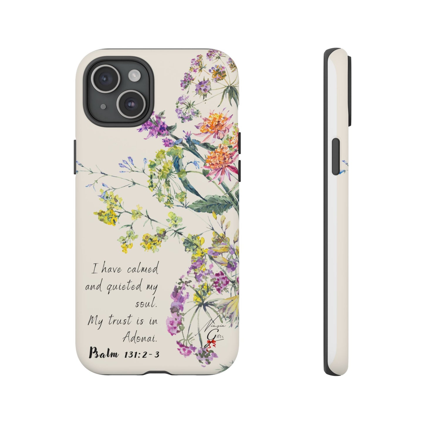 Phone Case - Botanic Cream, Psalm 131:2-3