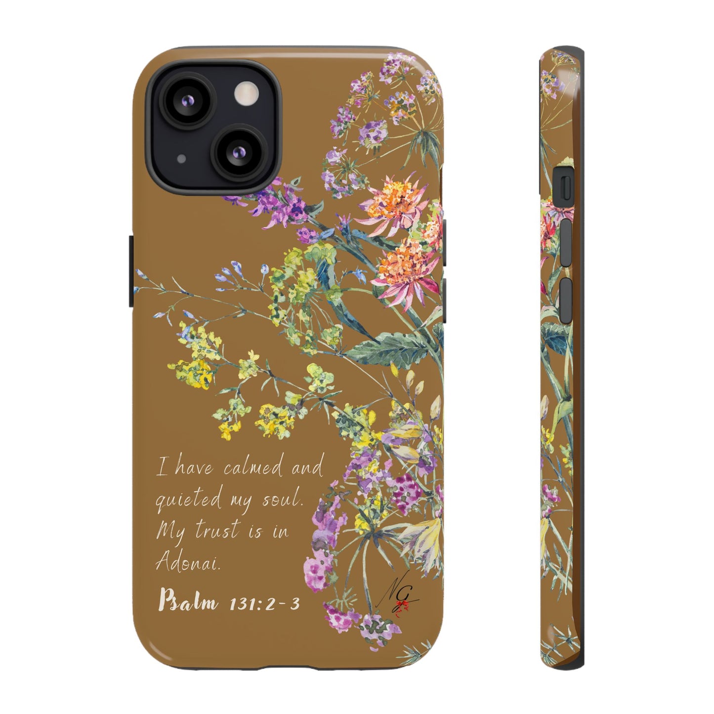 Phone Case - Botanic Full Brown, Psalm 131:2-3