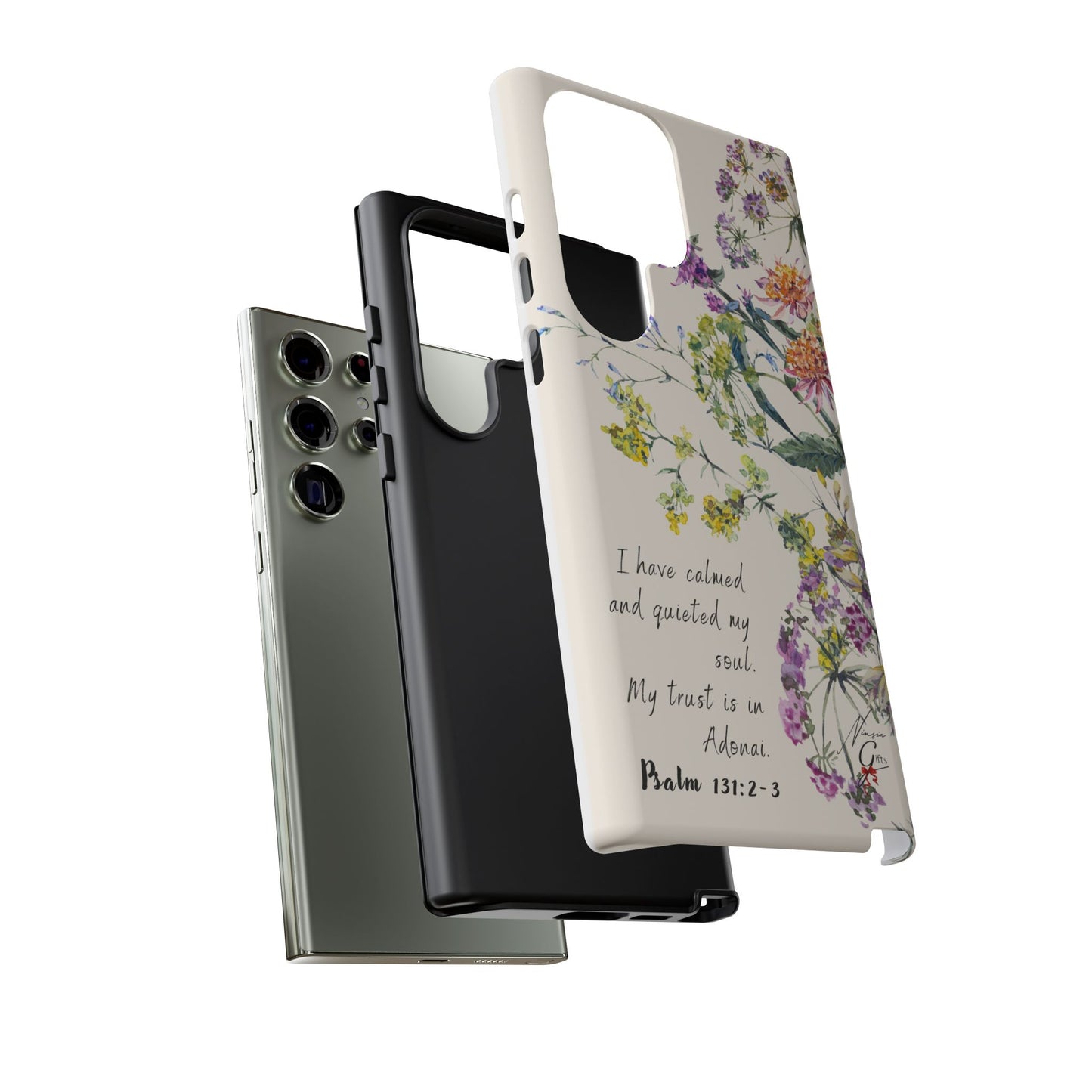 Phone Case - Botanic Cream, Psalm 131:2-3