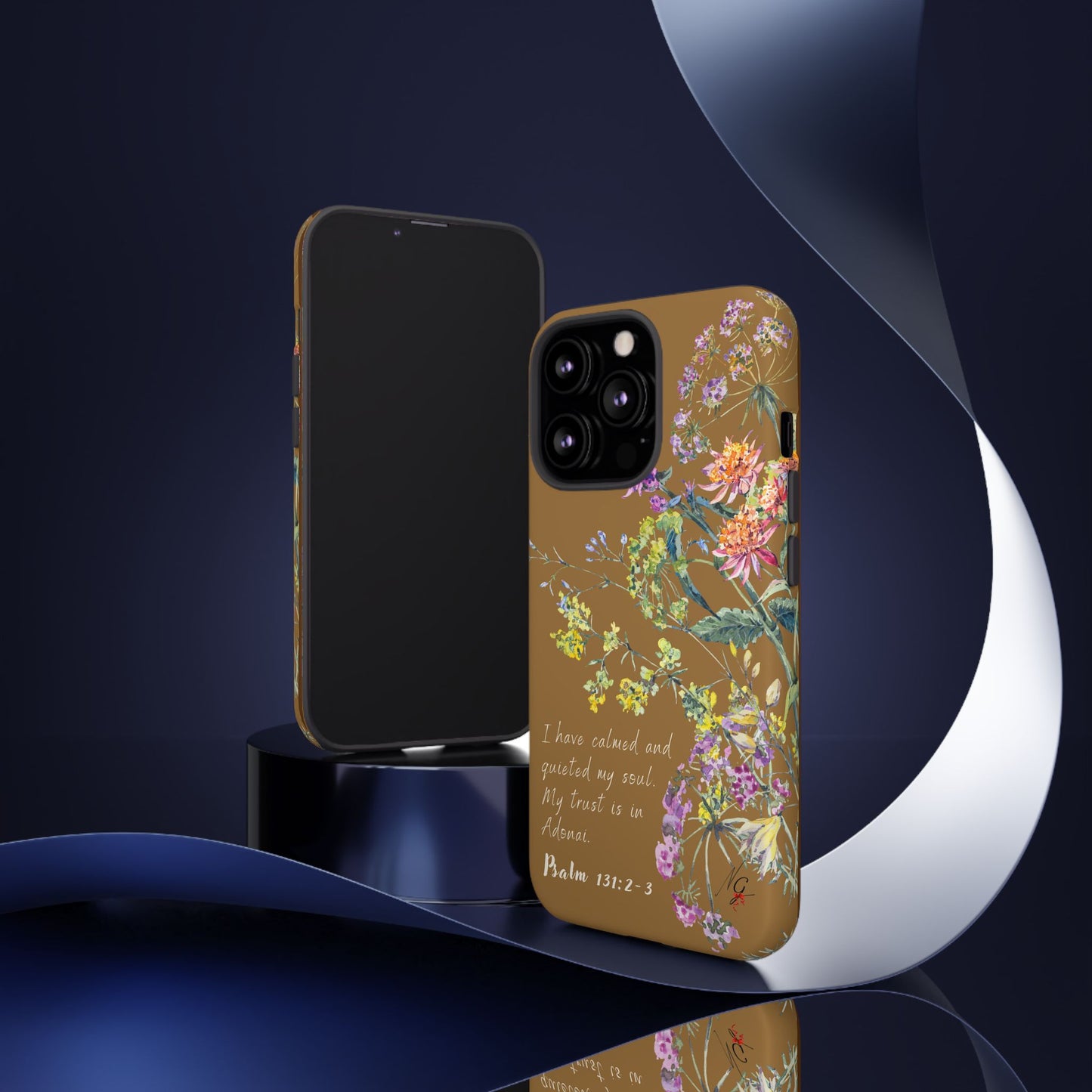 Phone Case - Botanic Full Brown, Psalm 131:2-3