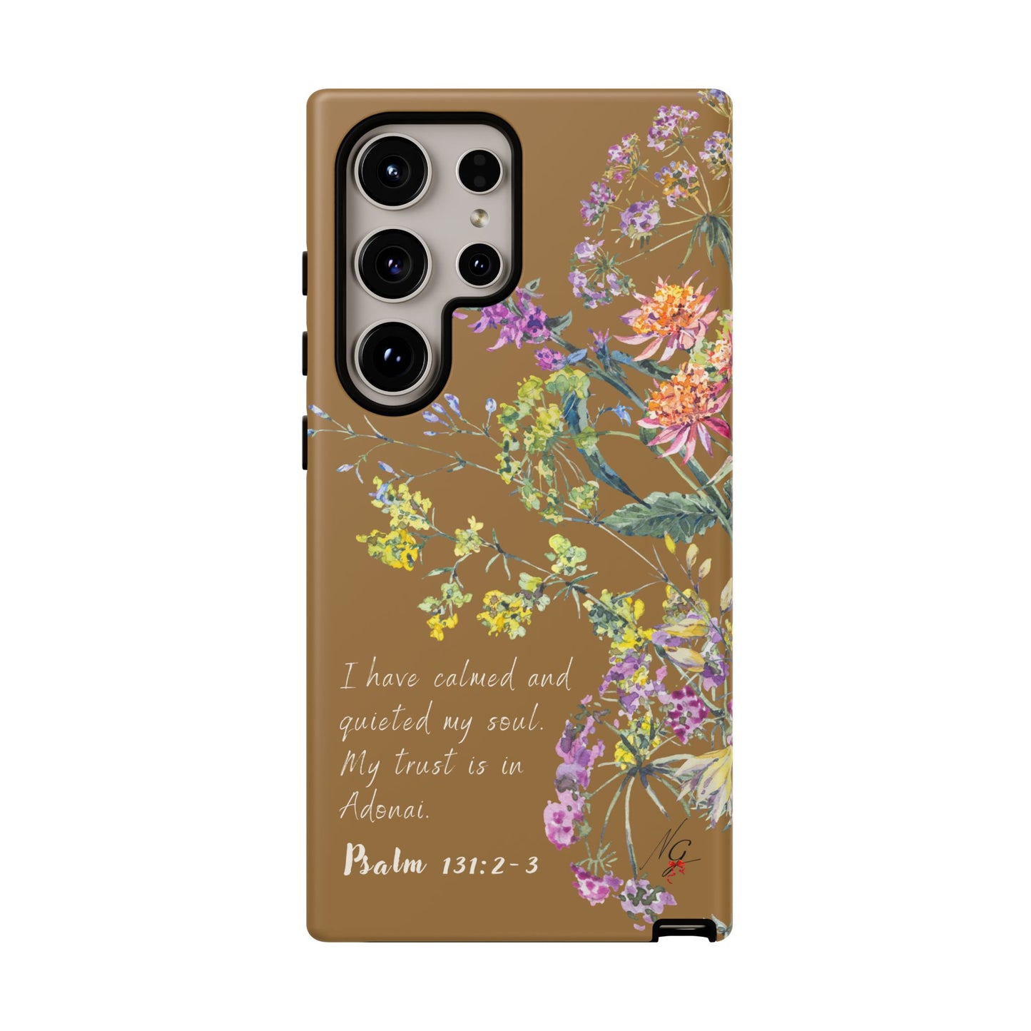 Phone Case - Botanic Full Brown, Psalm 131:2-3