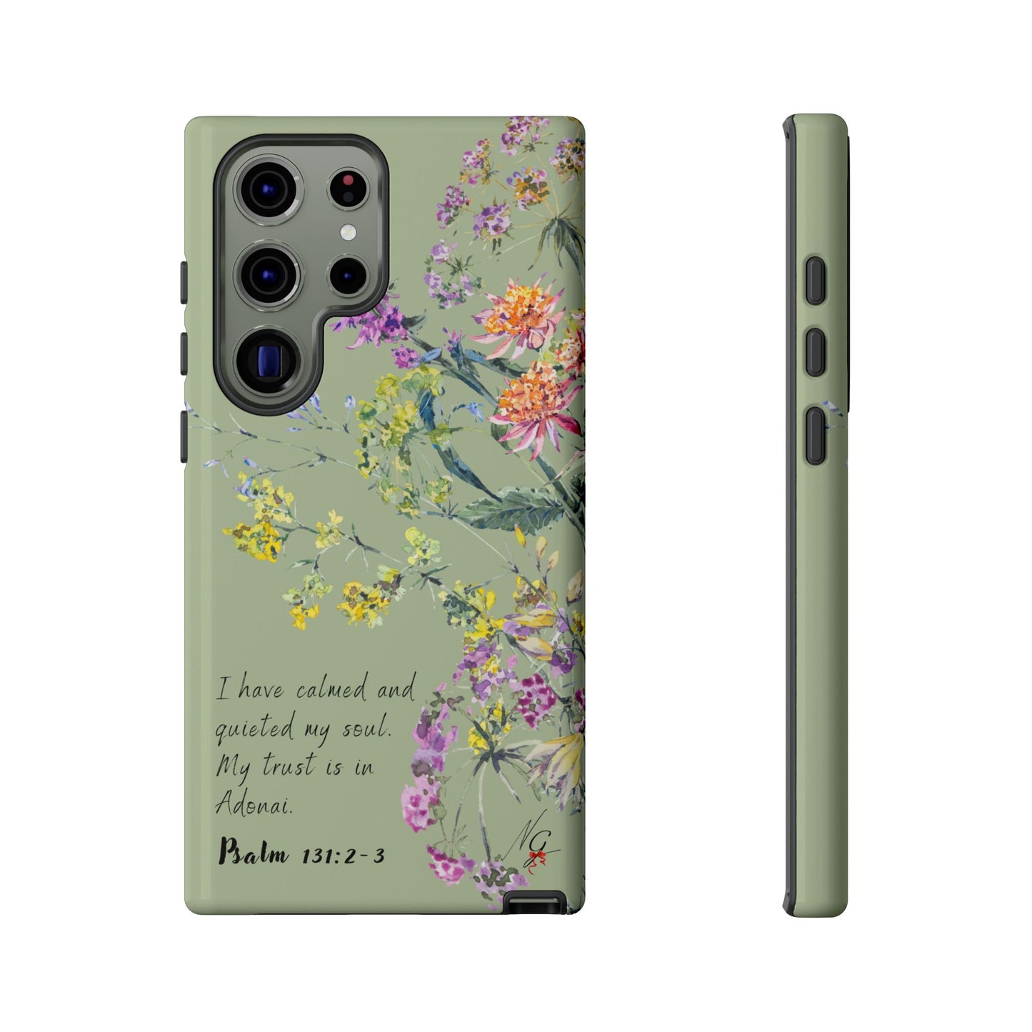 Phone Case - Botanic - Fully Sage Green, Psalm 131:2-3
