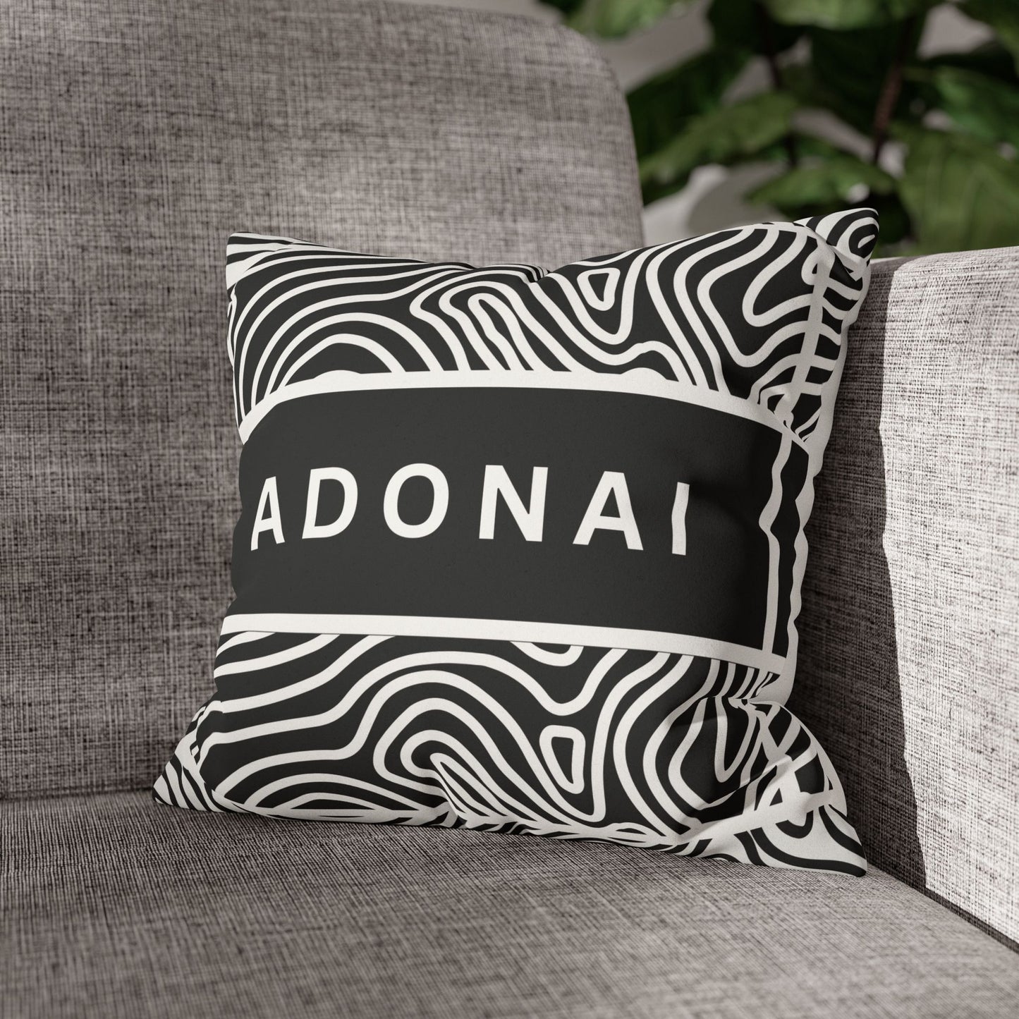 Faux Suede Square Pillowcase - Adonai GOD Print
