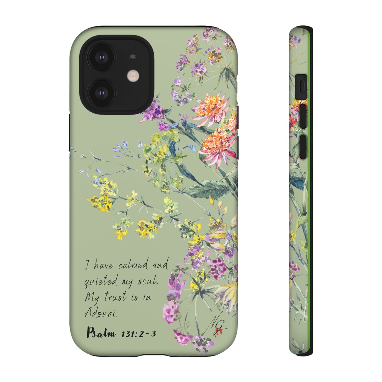 Phone Case - Botanic - Fully Sage Green, Psalm 131:2-3
