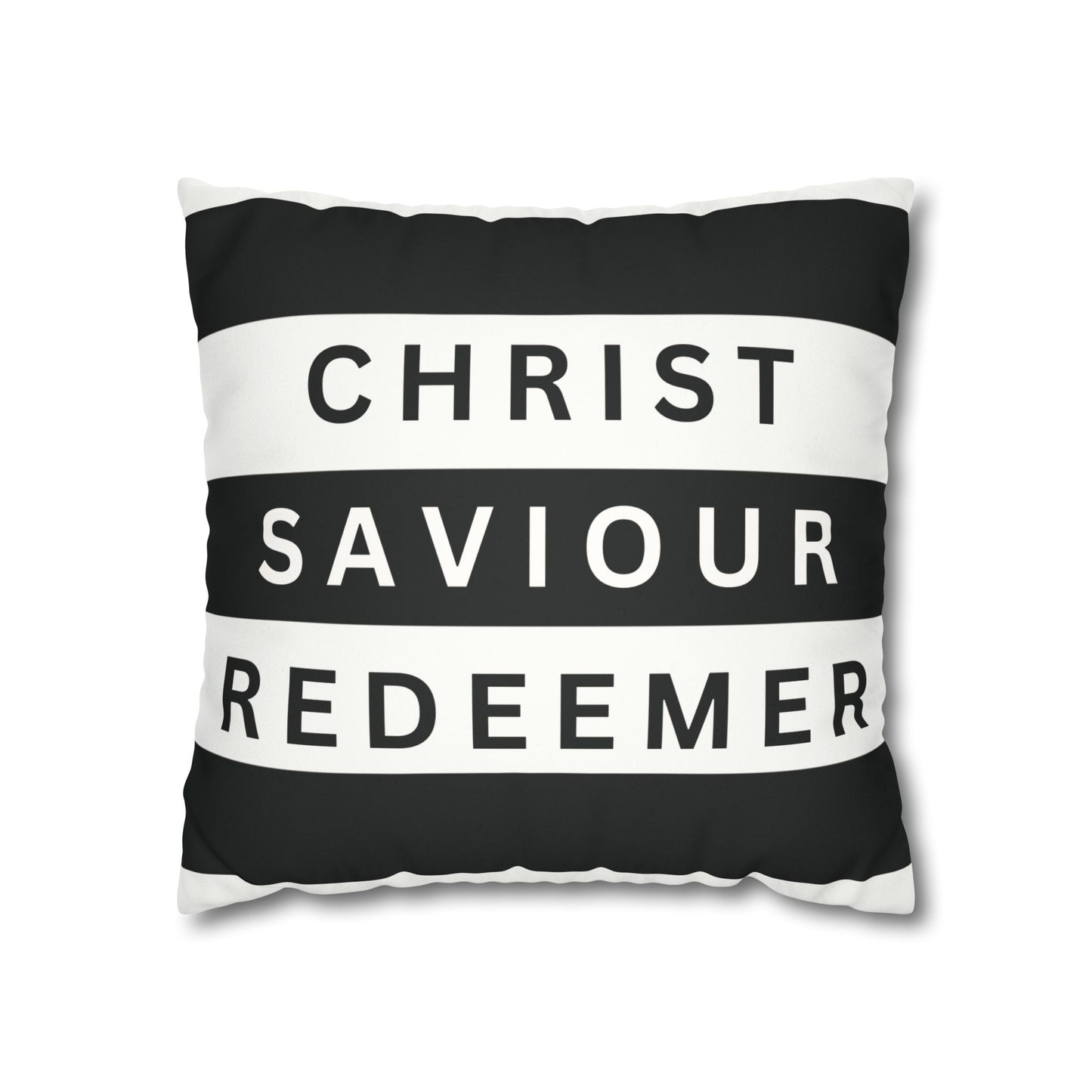 Faux Suede Square Pillowcase- CHRIST Redeemer