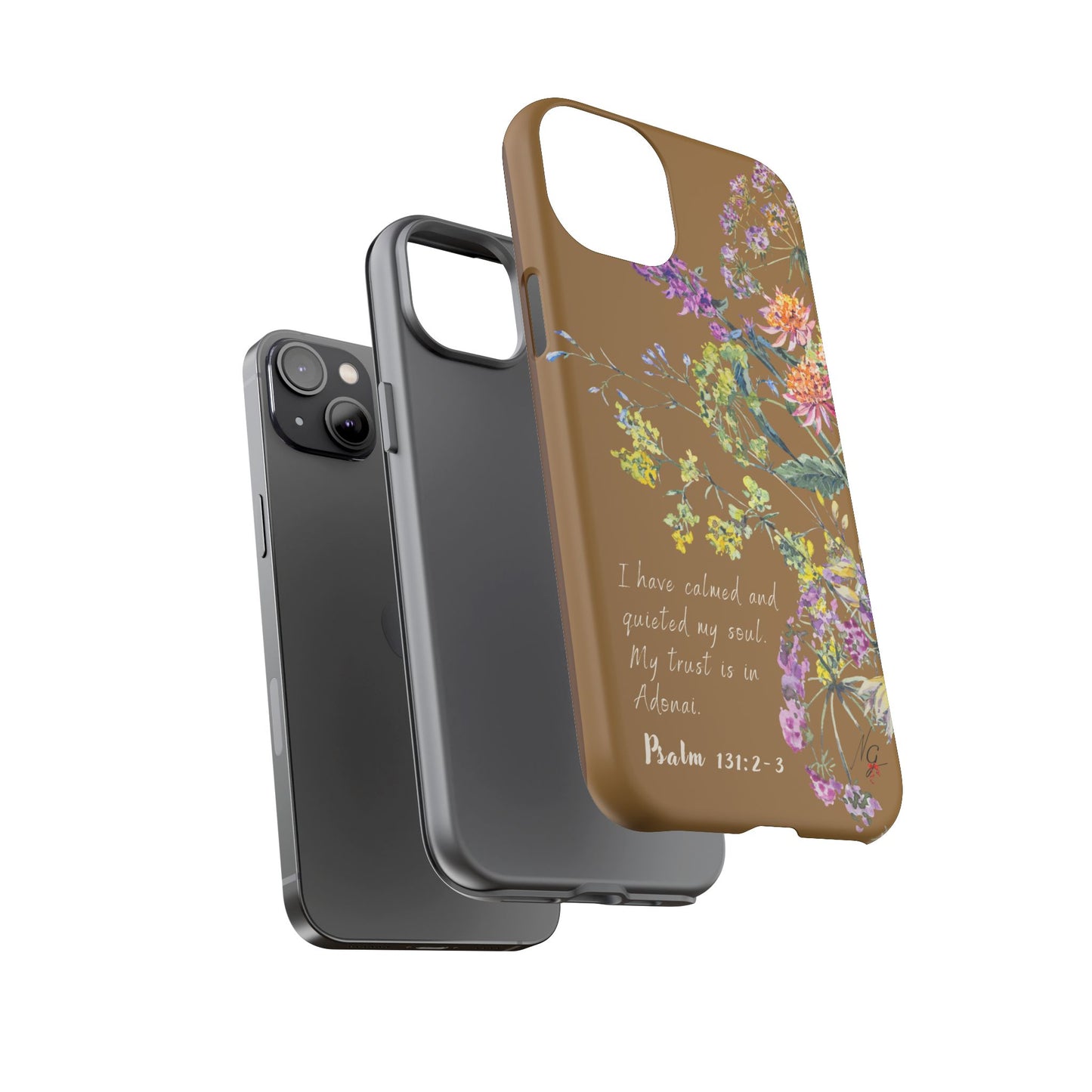 Phone Case - Botanic Full Brown, Psalm 131:2-3