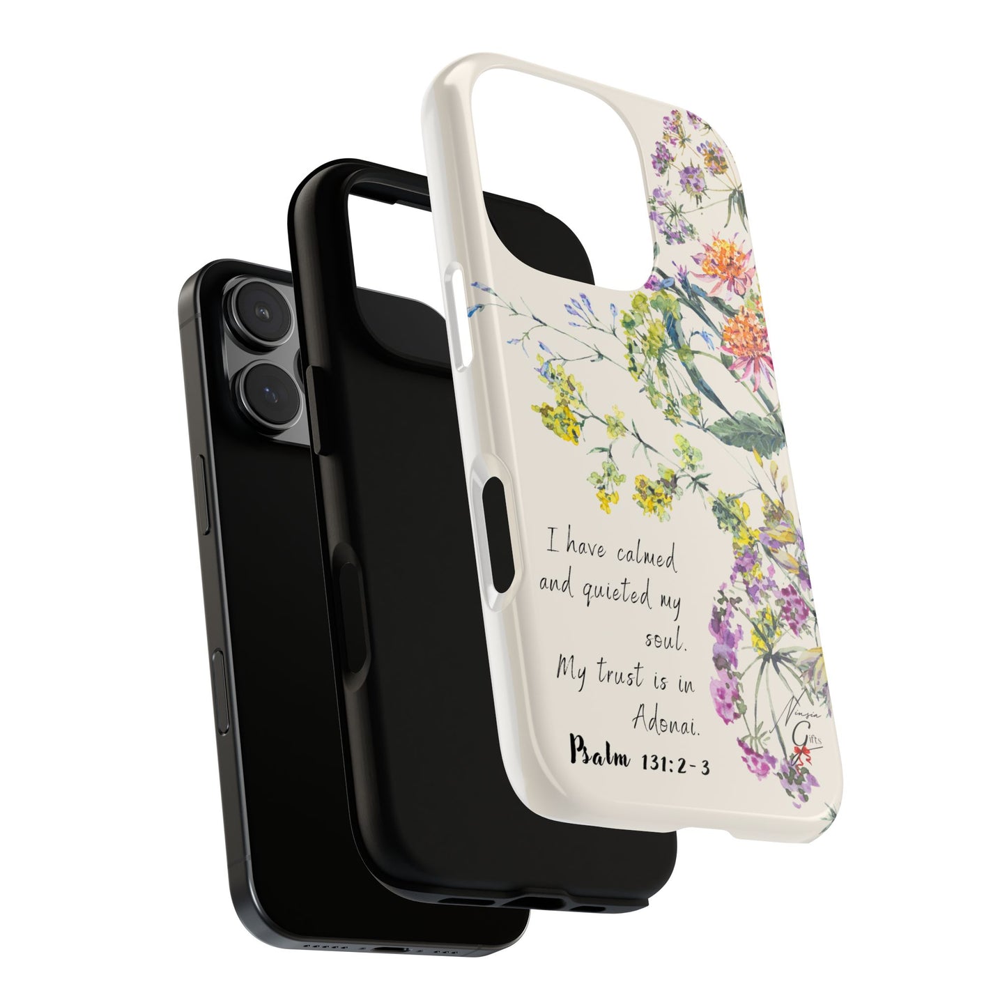 Phone Case - Botanic Cream, Psalm 131:2-3
