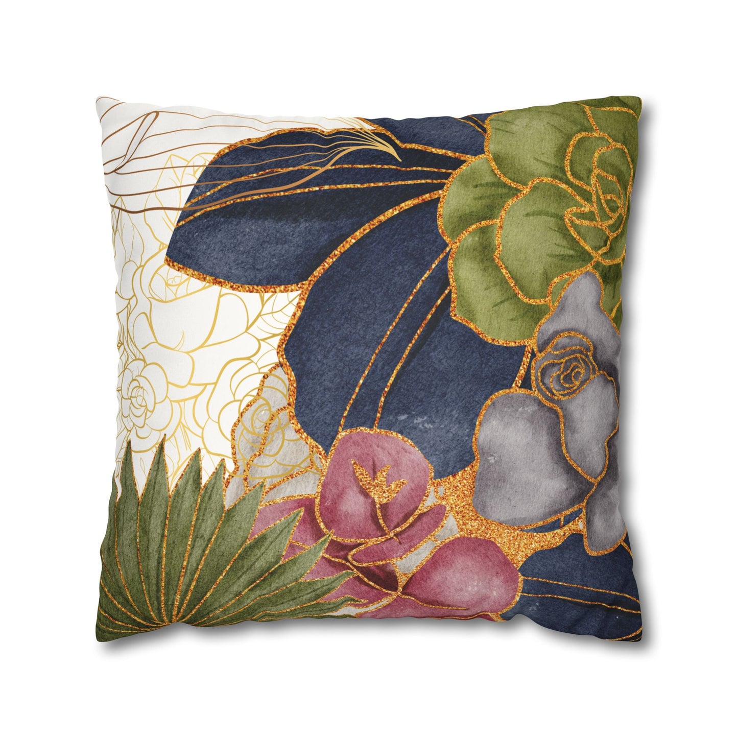 Faux Suede Square Pillowcase - BoBo Full Bloom