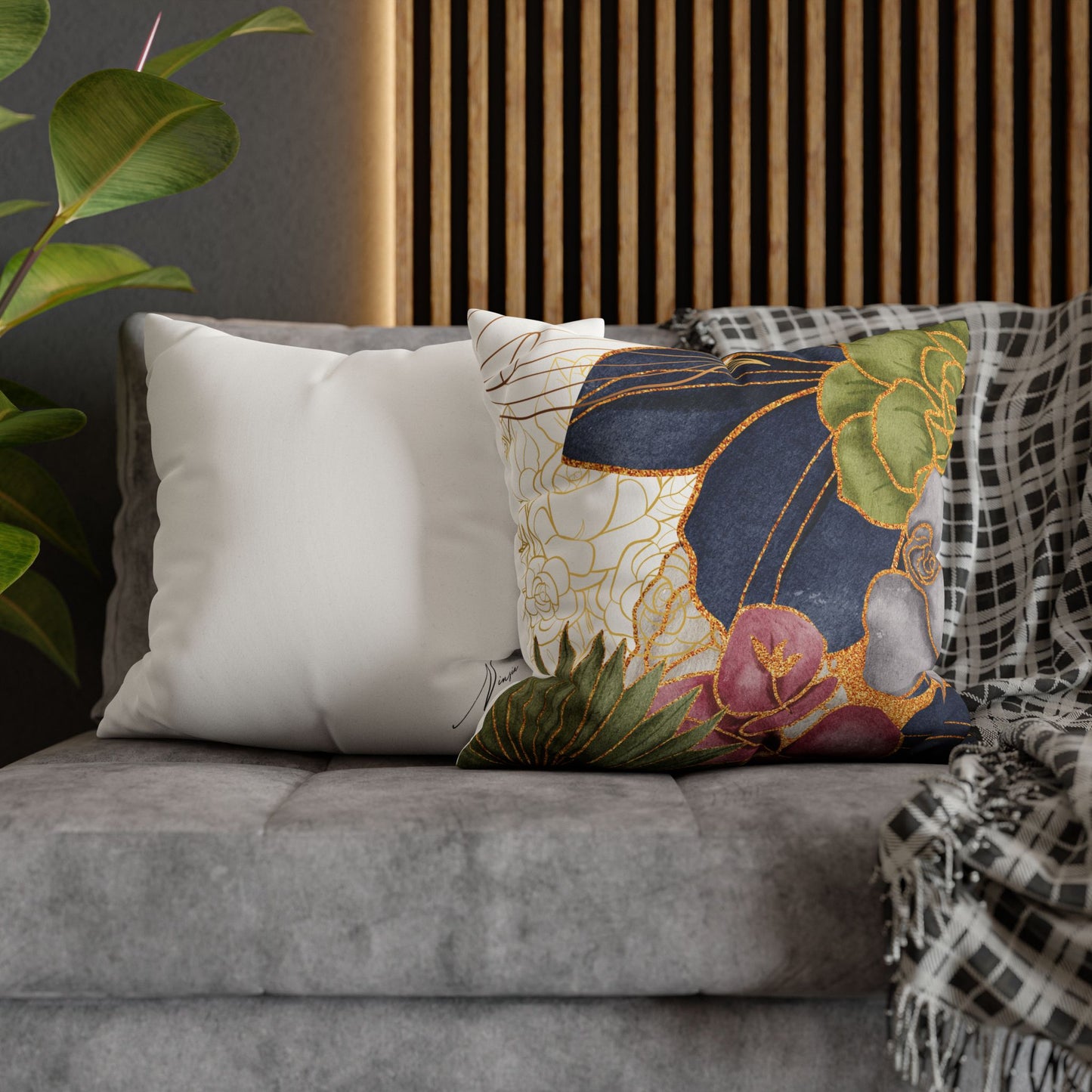 Faux Suede Square Pillowcase - BoBo Full Bloom