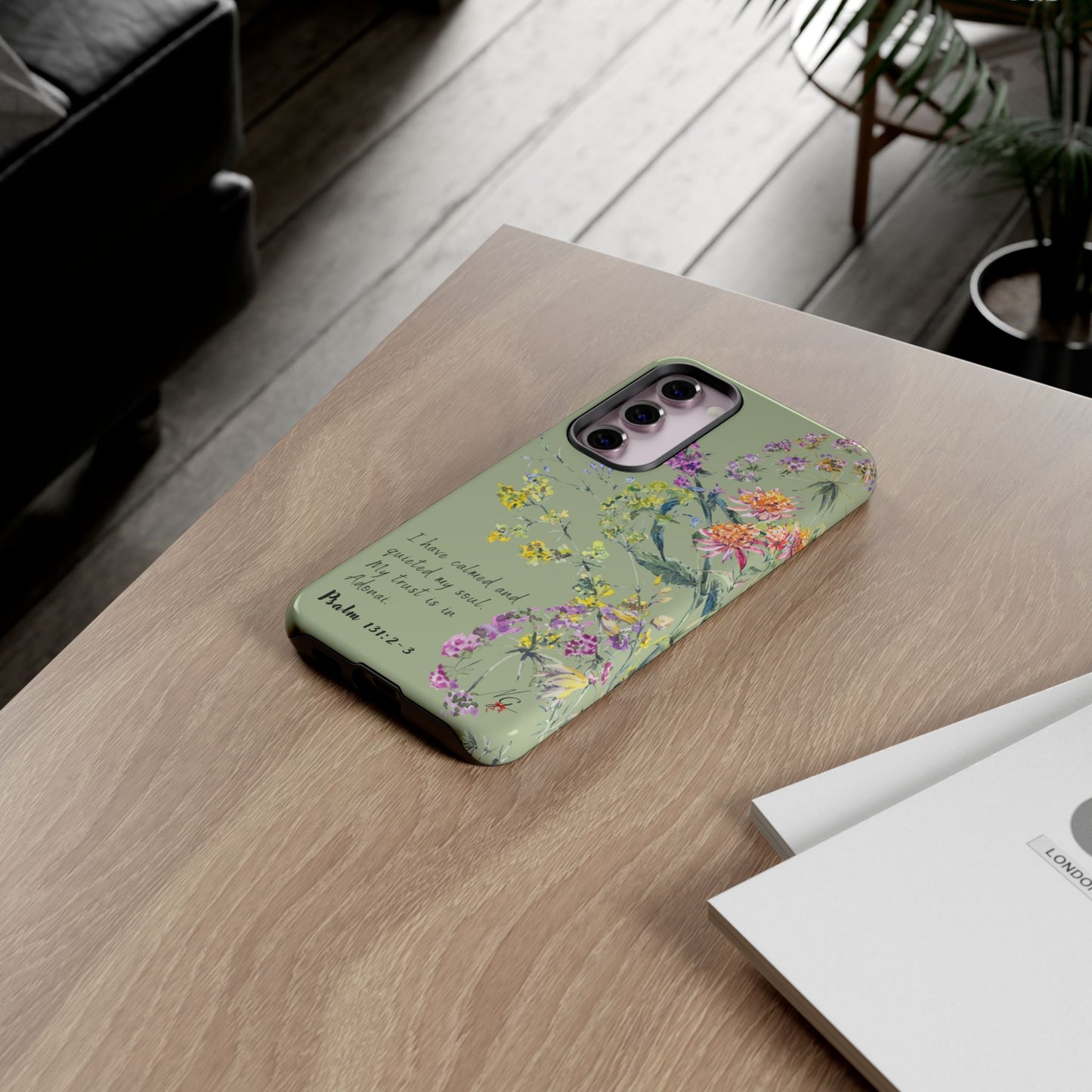 Phone Case - Botanic - Fully Sage Green, Psalm 131:2-3