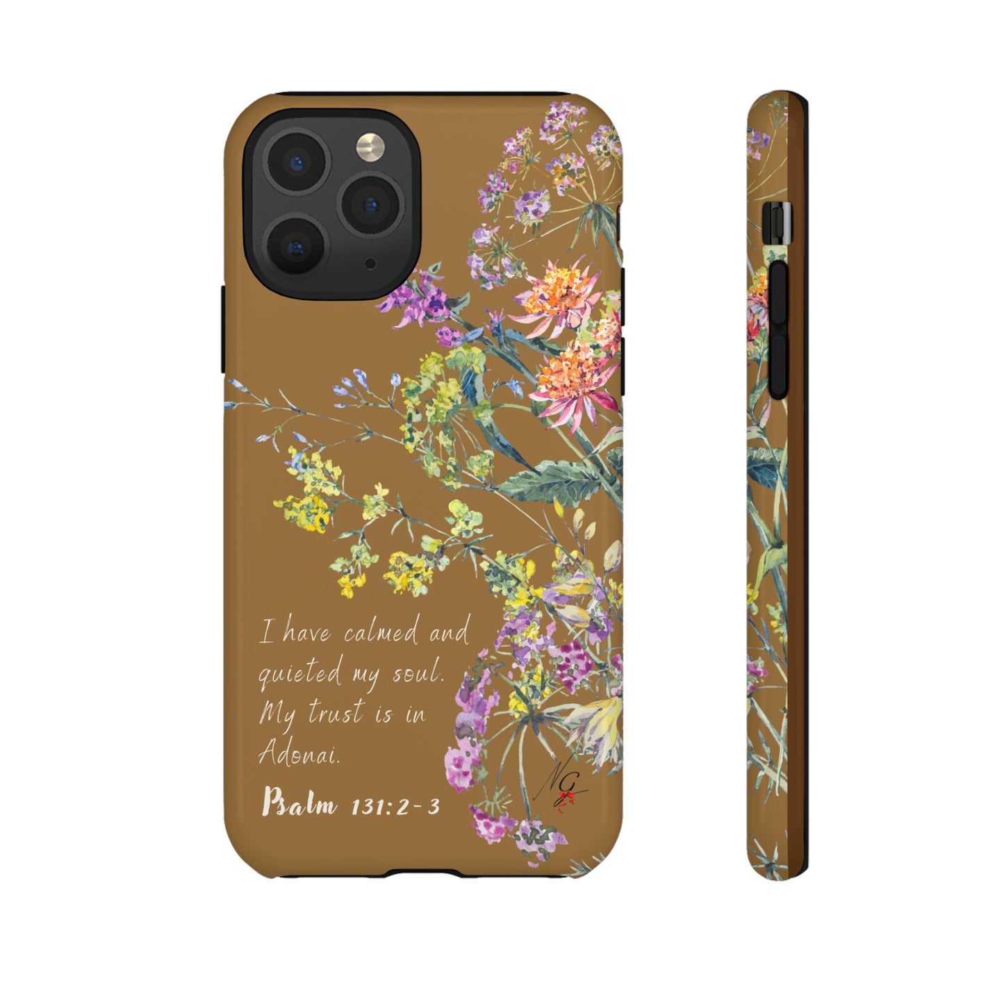 Phone Case - Botanic Full Brown, Psalm 131:2-3