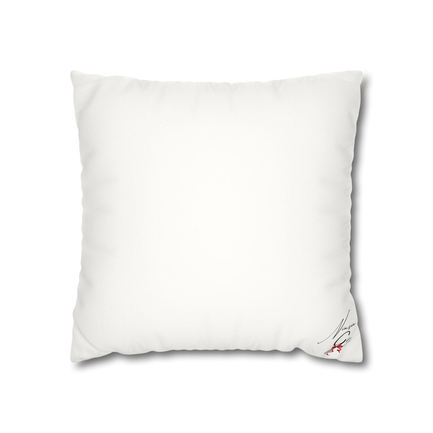 Faux Suede Square Pillowcase - Ninsia Collection - White