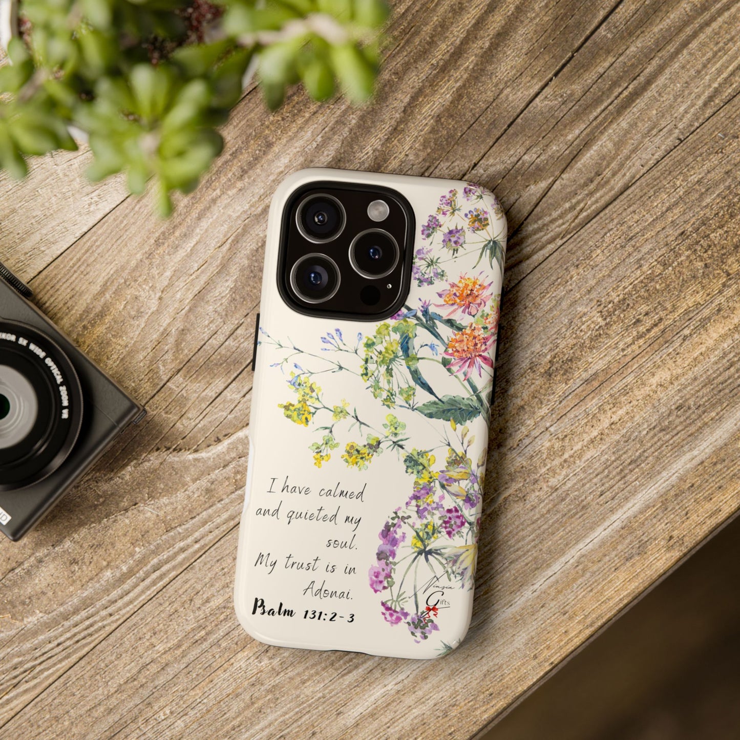 Phone Case - Botanic Cream, Psalm 131:2-3