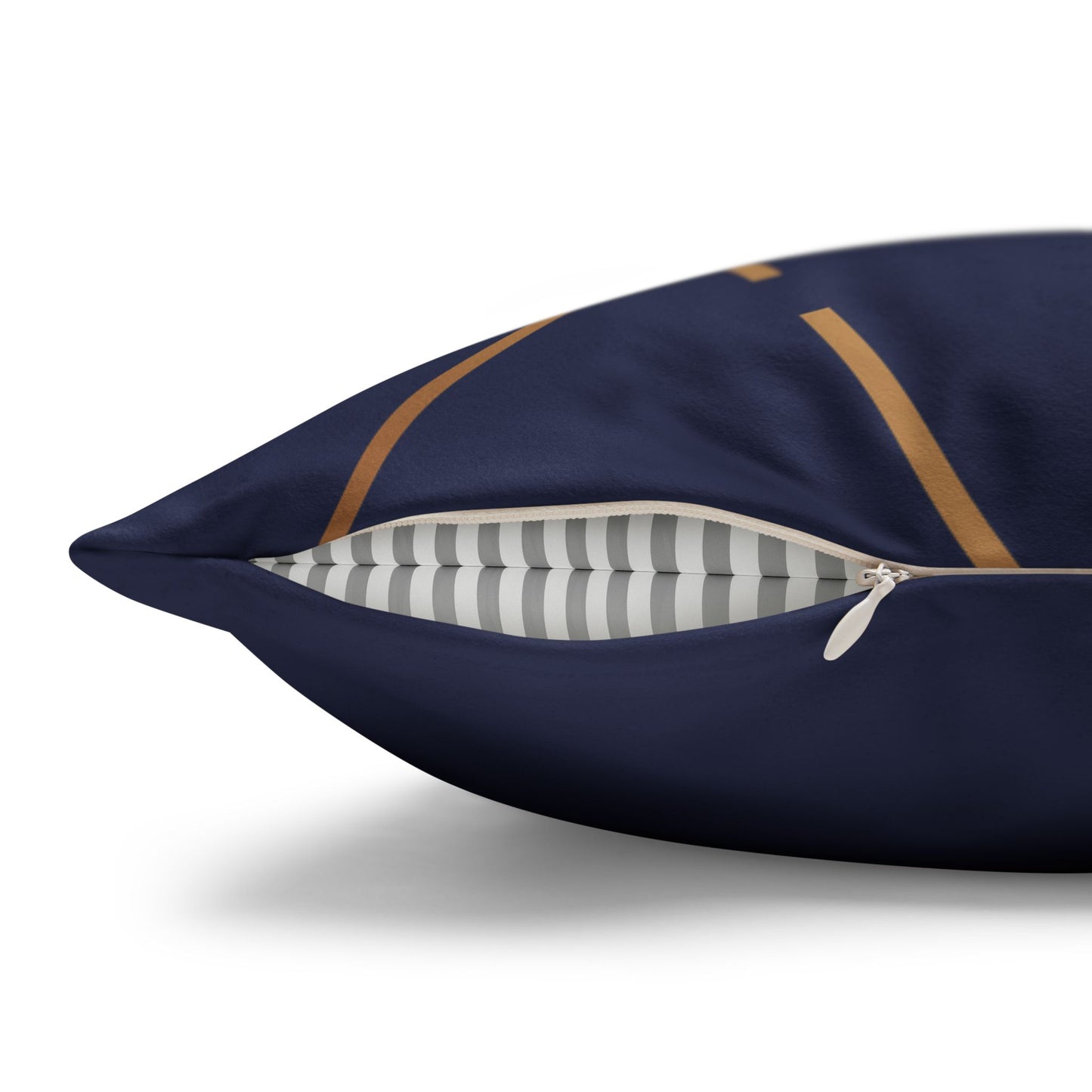 Faux Suede Square Pillowcase - Navy Golden Maze
