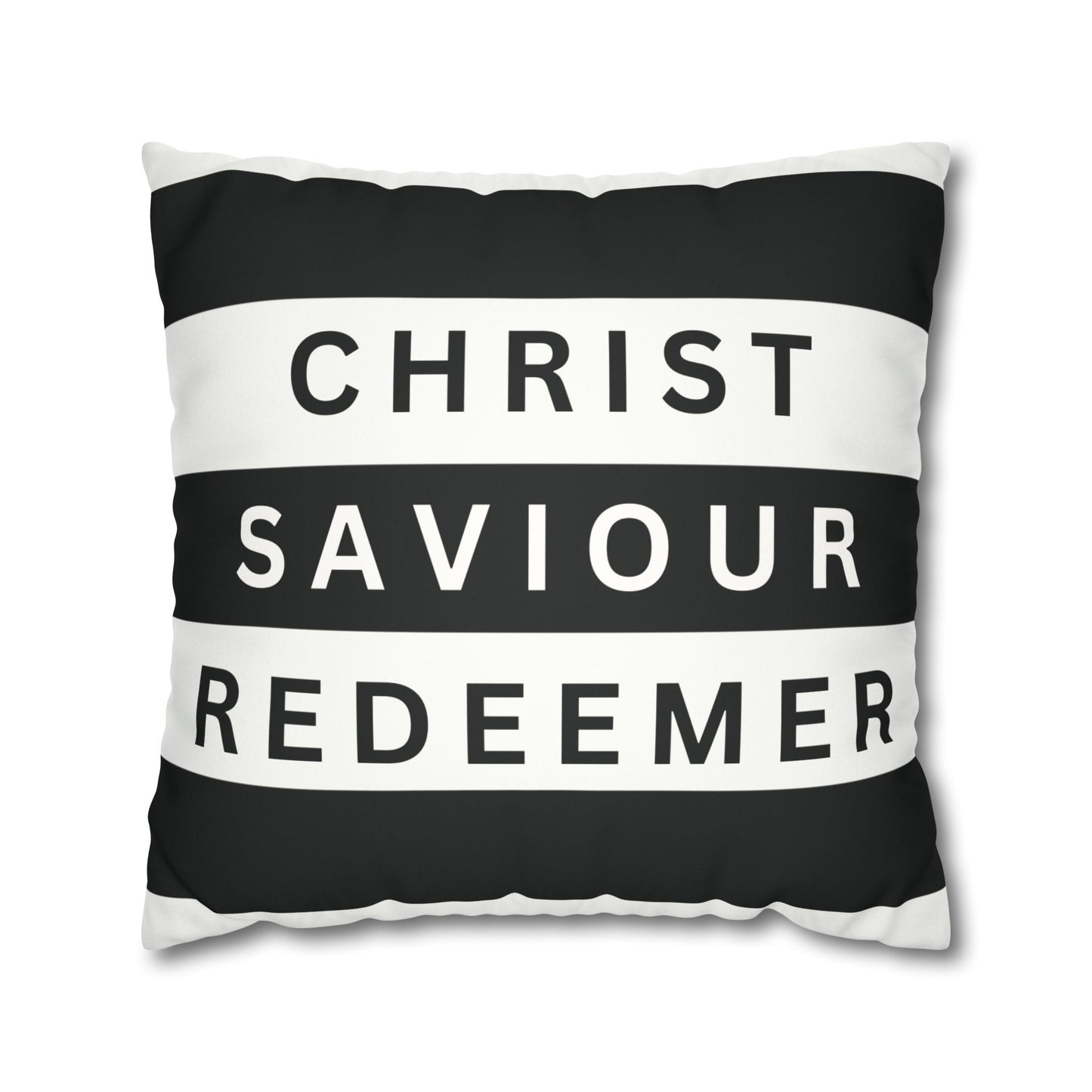 Faux Suede Square Pillowcase- CHRIST Redeemer
