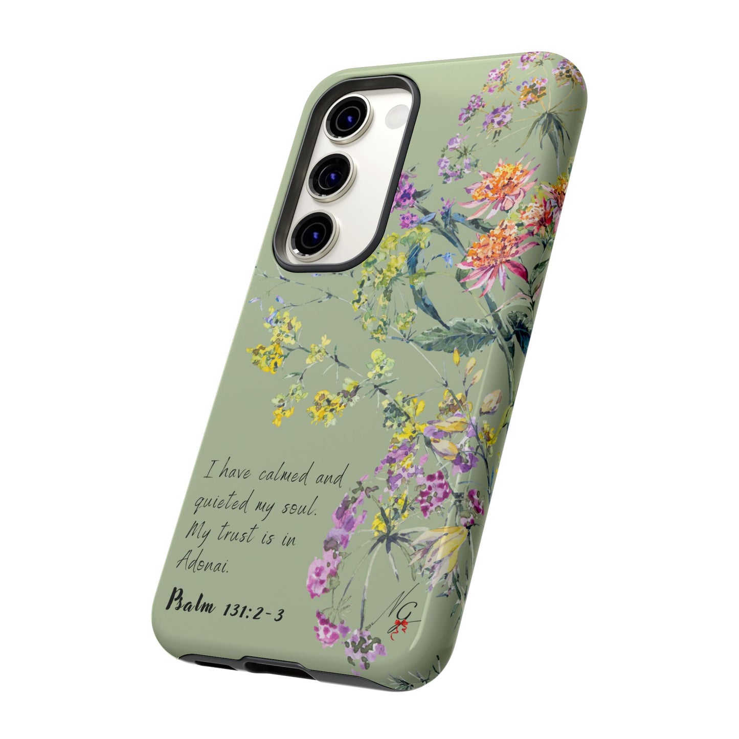Phone Case - Botanic - Fully Sage Green, Psalm 131:2-3