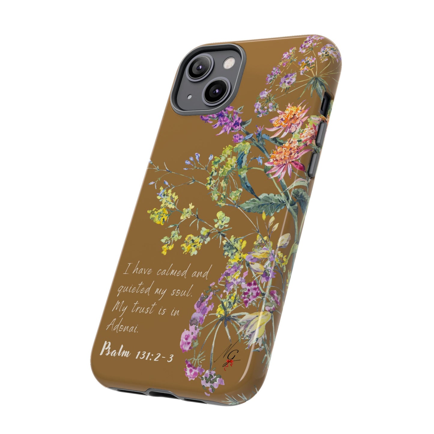 Phone Case - Botanic Full Brown, Psalm 131:2-3