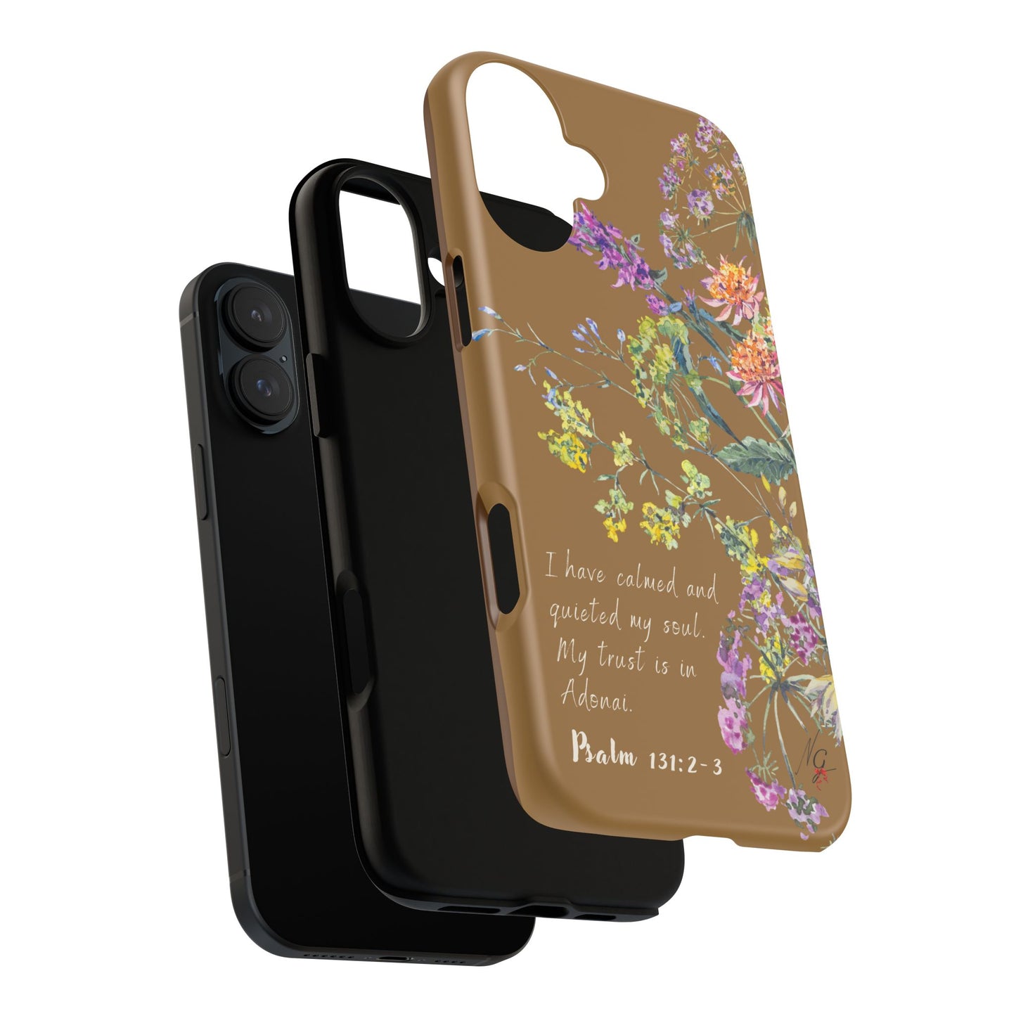 Phone Case - Botanic Full Brown, Psalm 131:2-3
