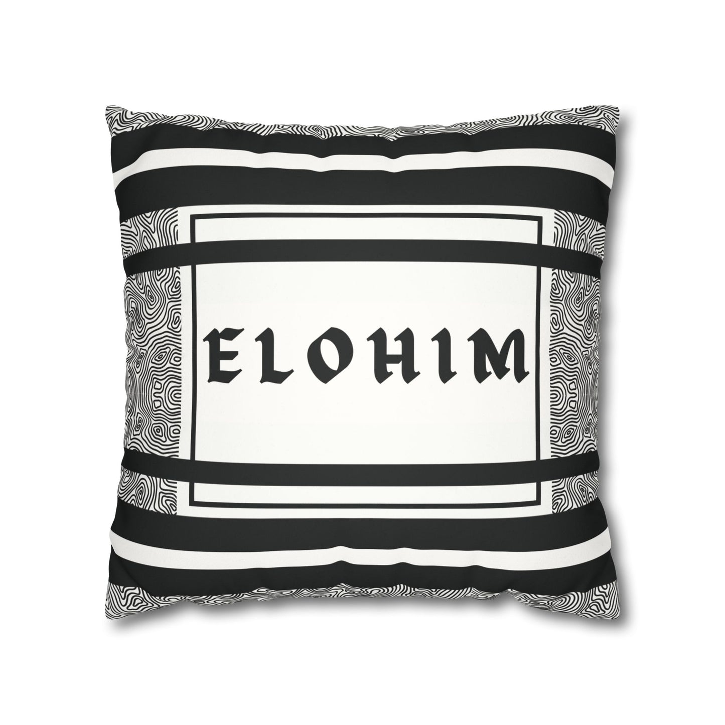 Faux Suede Square Pillowcase - Elohim Print