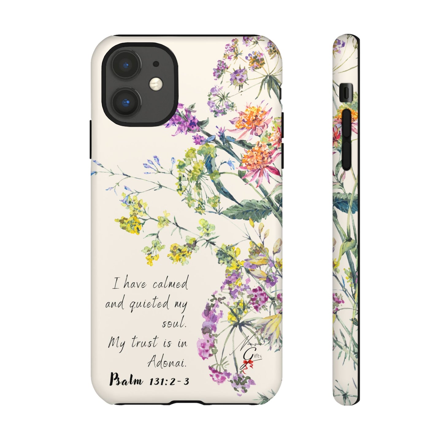 Phone Case - Botanic Cream, Psalm 131:2-3