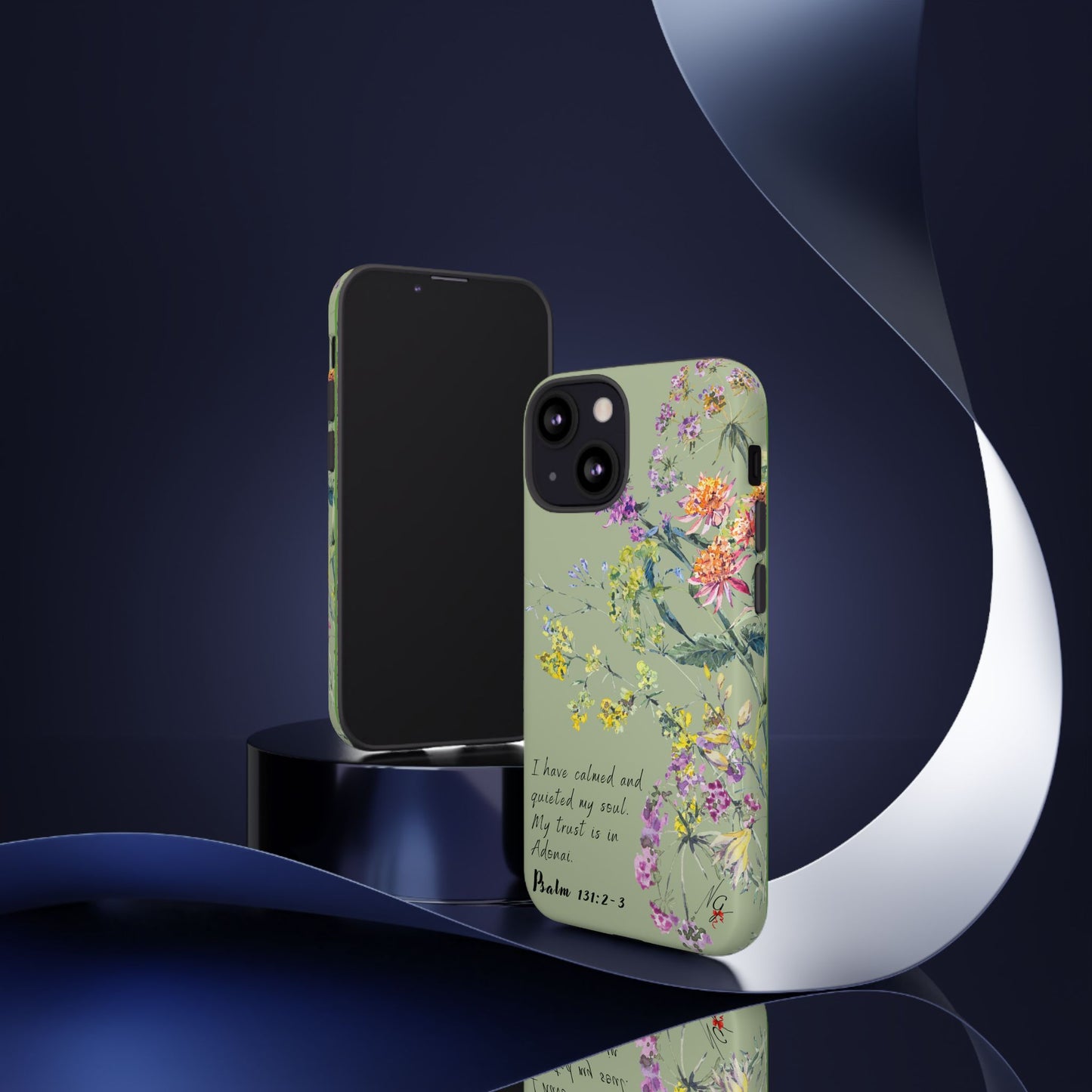 Phone Case - Botanic - Fully Sage Green, Psalm 131:2-3