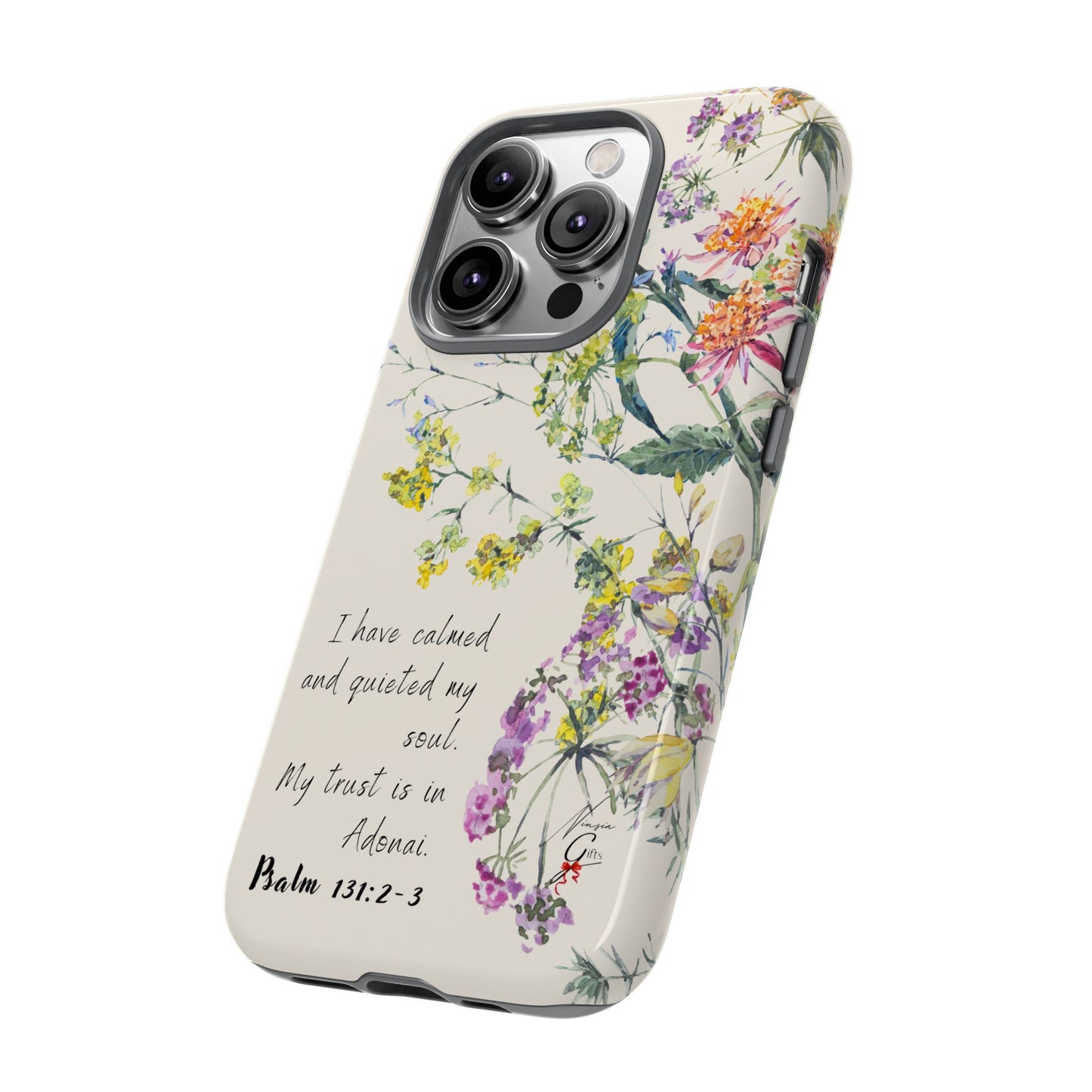 Phone Case - Botanic Cream, Psalm 131:2-3