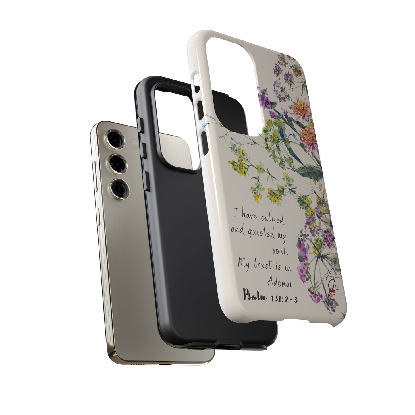 Phone Case - Botanic Cream, Psalm 131:2-3