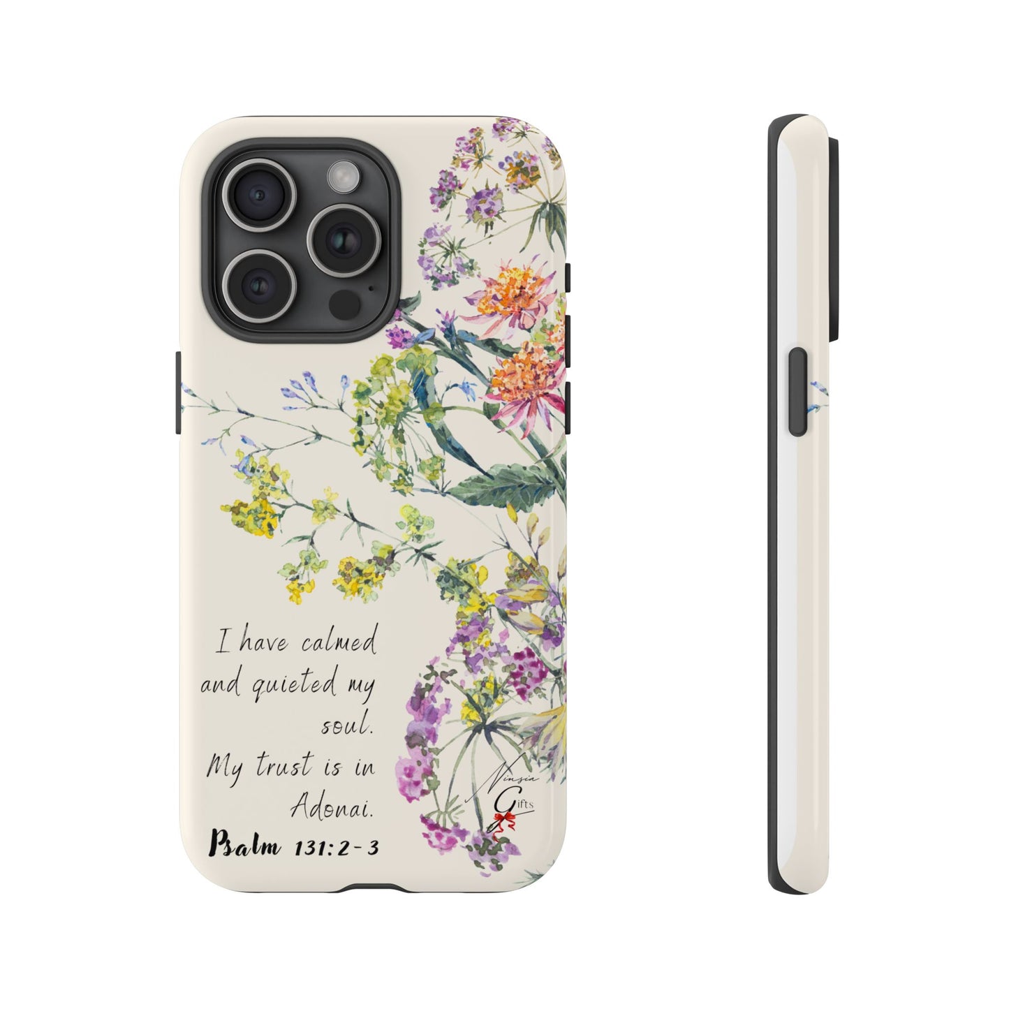 Phone Case - Botanic Cream, Psalm 131:2-3