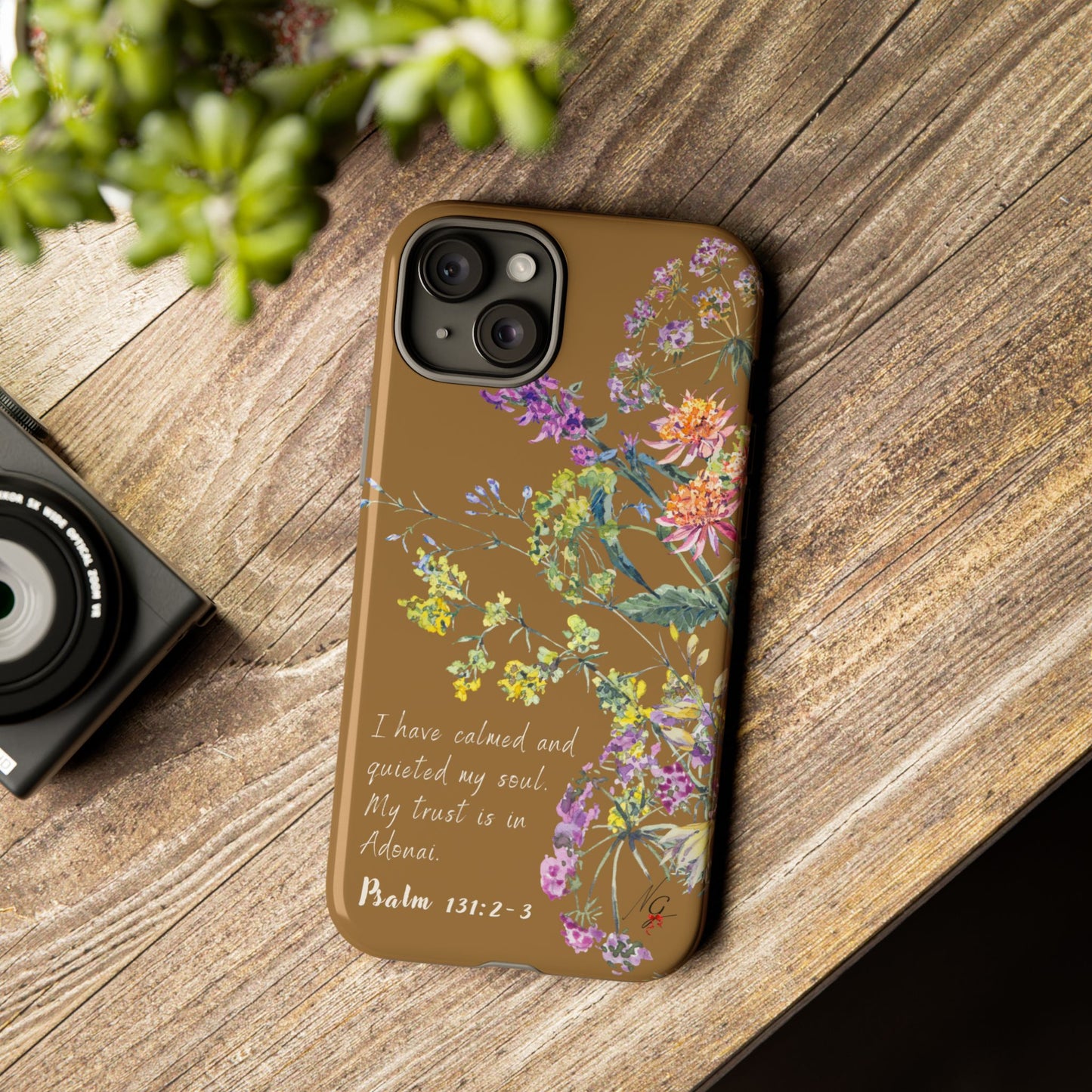 Phone Case - Botanic Full Brown, Psalm 131:2-3