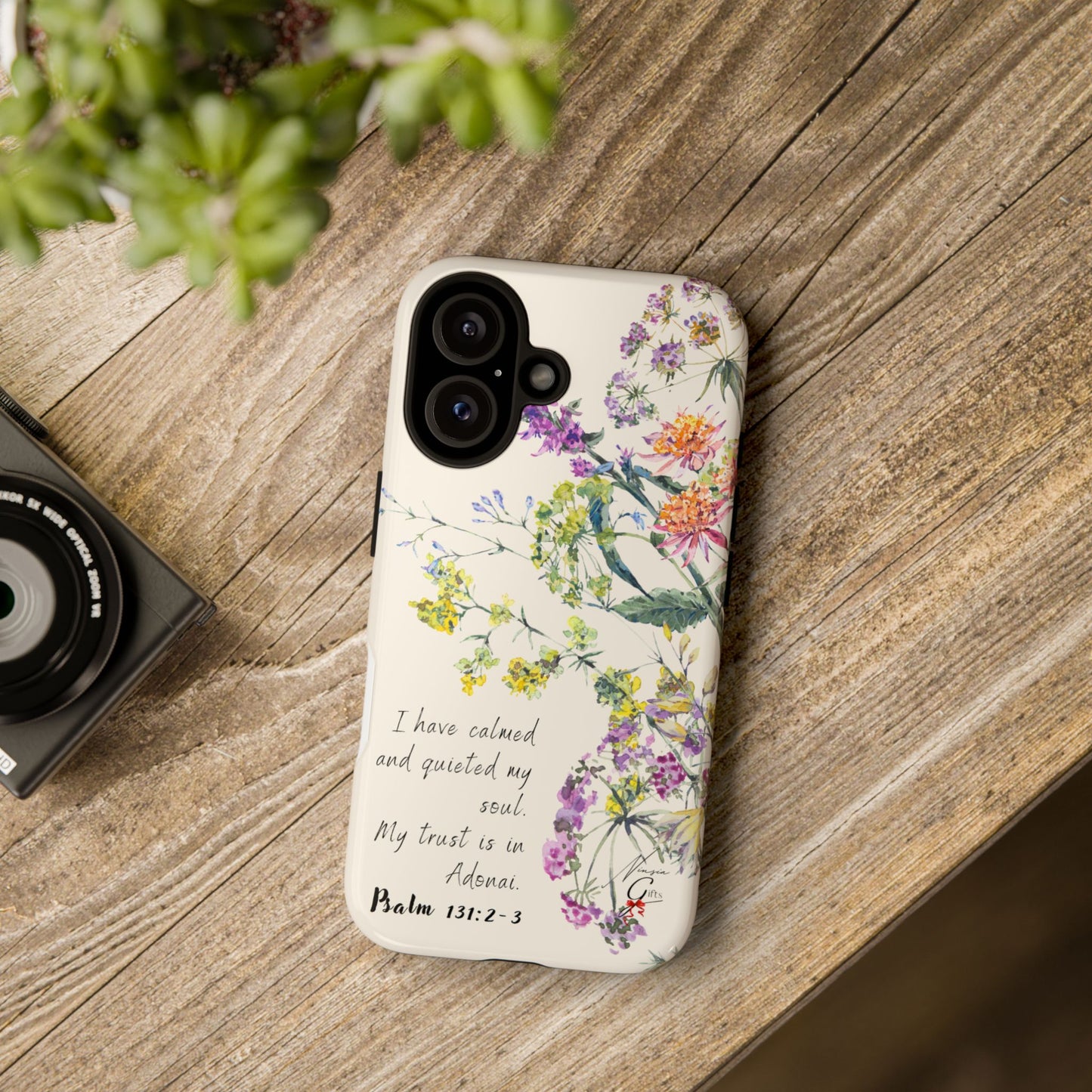 Phone Case - Botanic Cream, Psalm 131:2-3
