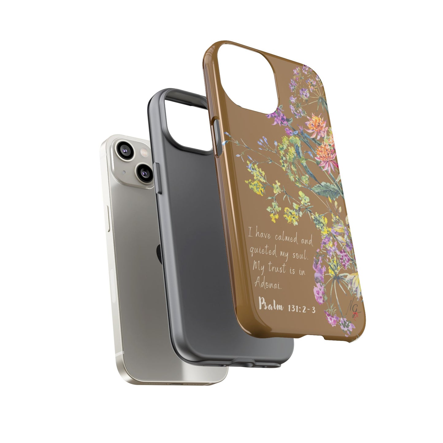 Phone Case - Botanic Full Brown, Psalm 131:2-3
