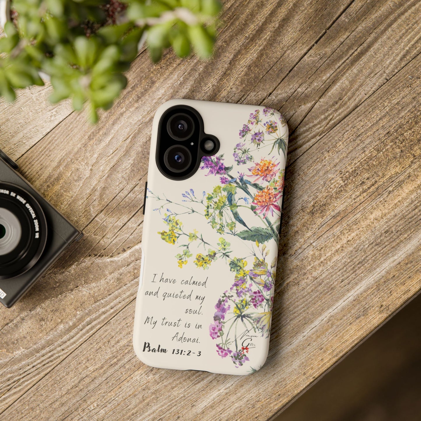 Phone Case - Botanic Cream, Psalm 131:2-3
