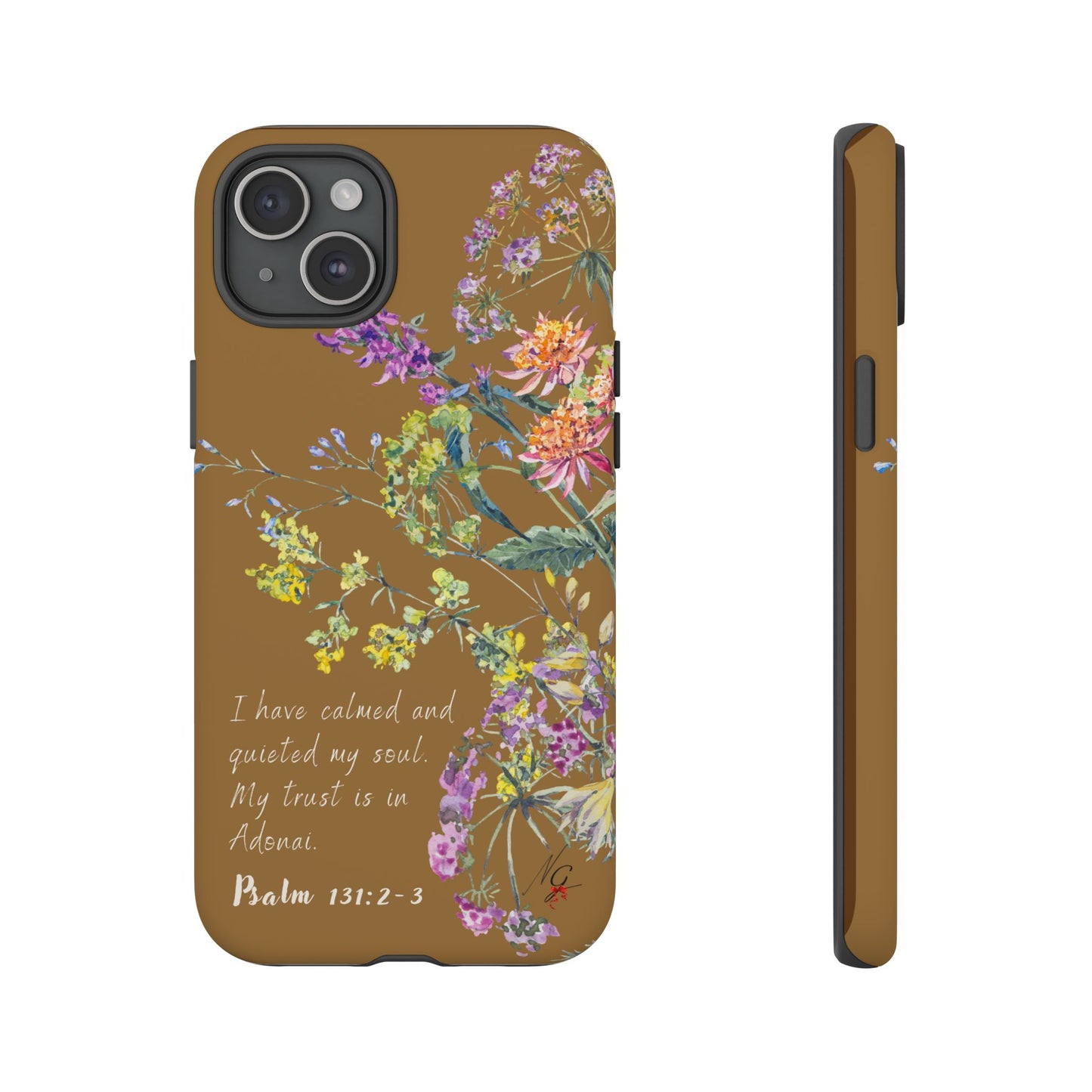 Phone Case - Botanic Full Brown, Psalm 131:2-3