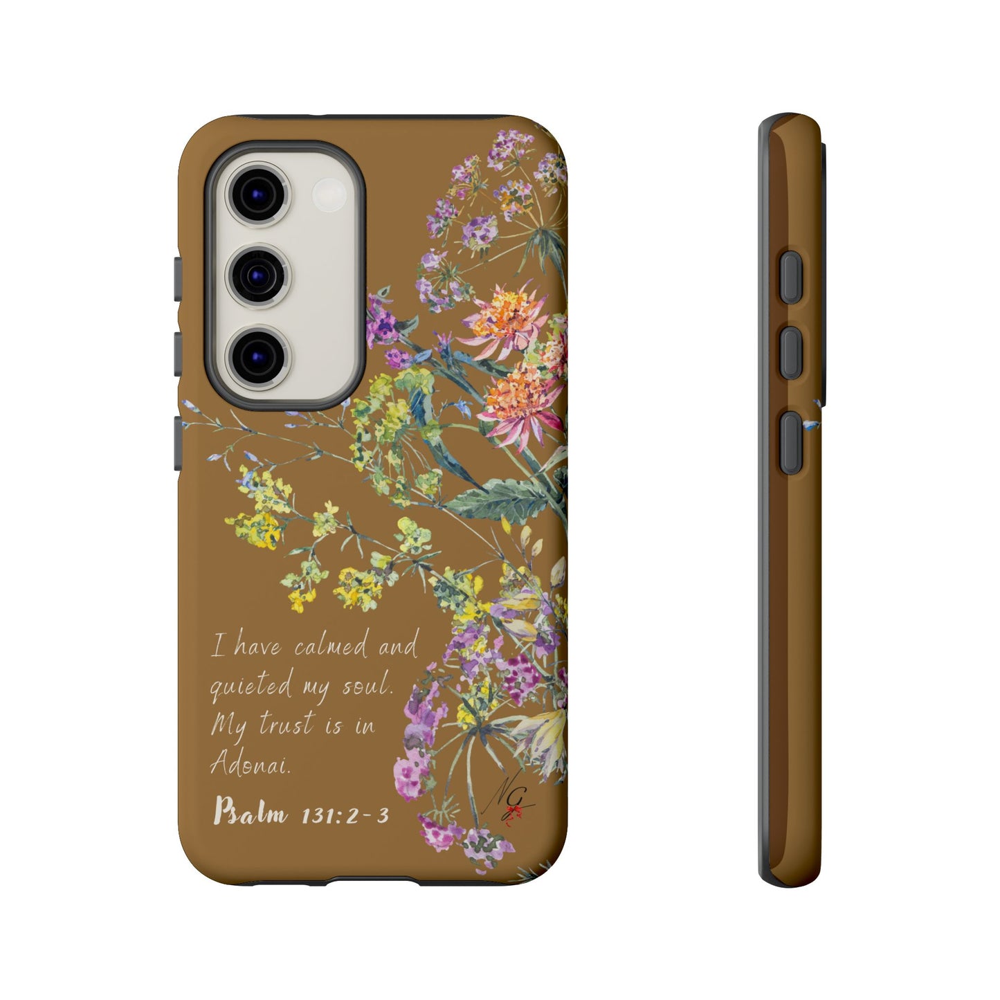 Phone Case - Botanic Full Brown, Psalm 131:2-3