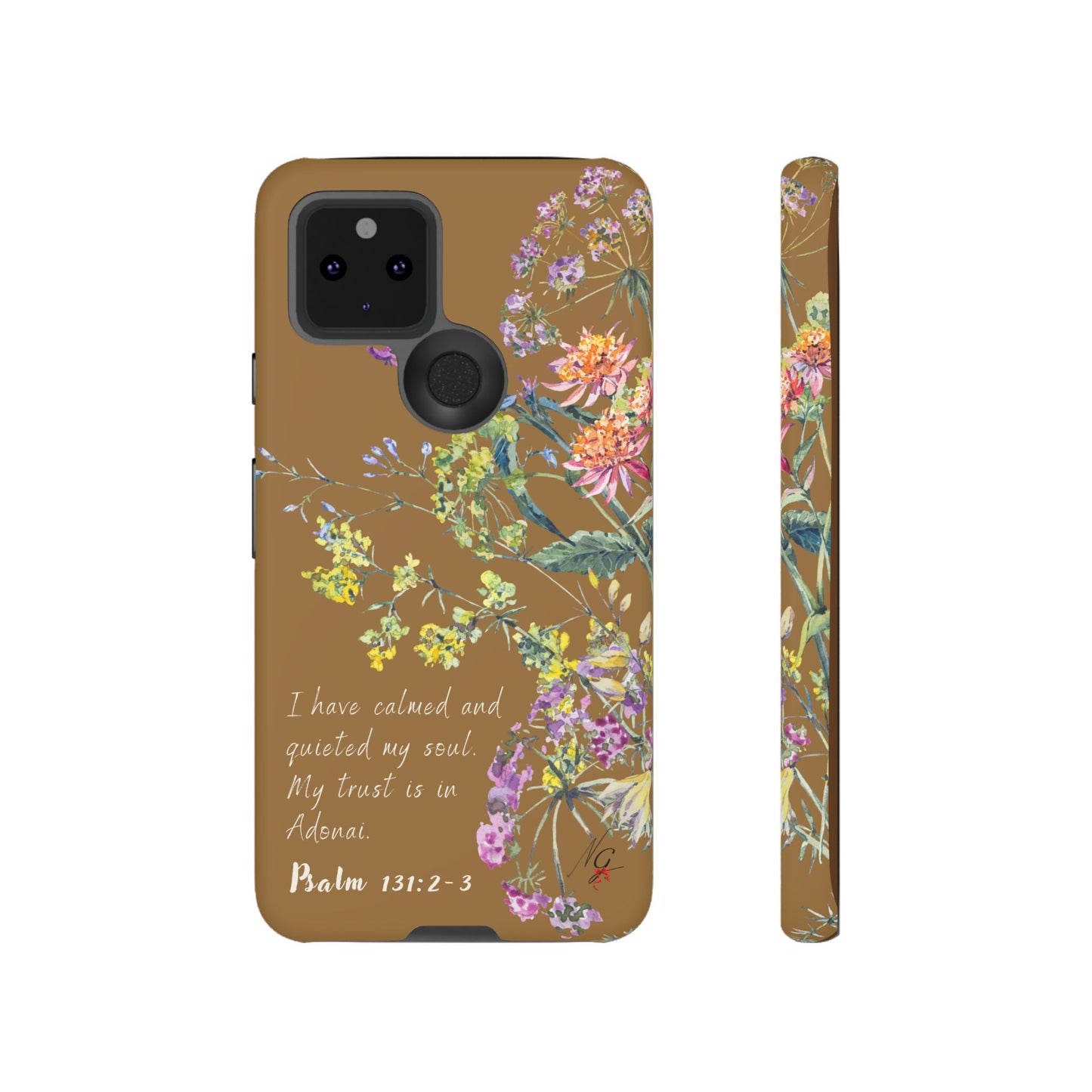 Phone Case - Botanic Full Brown, Psalm 131:2-3
