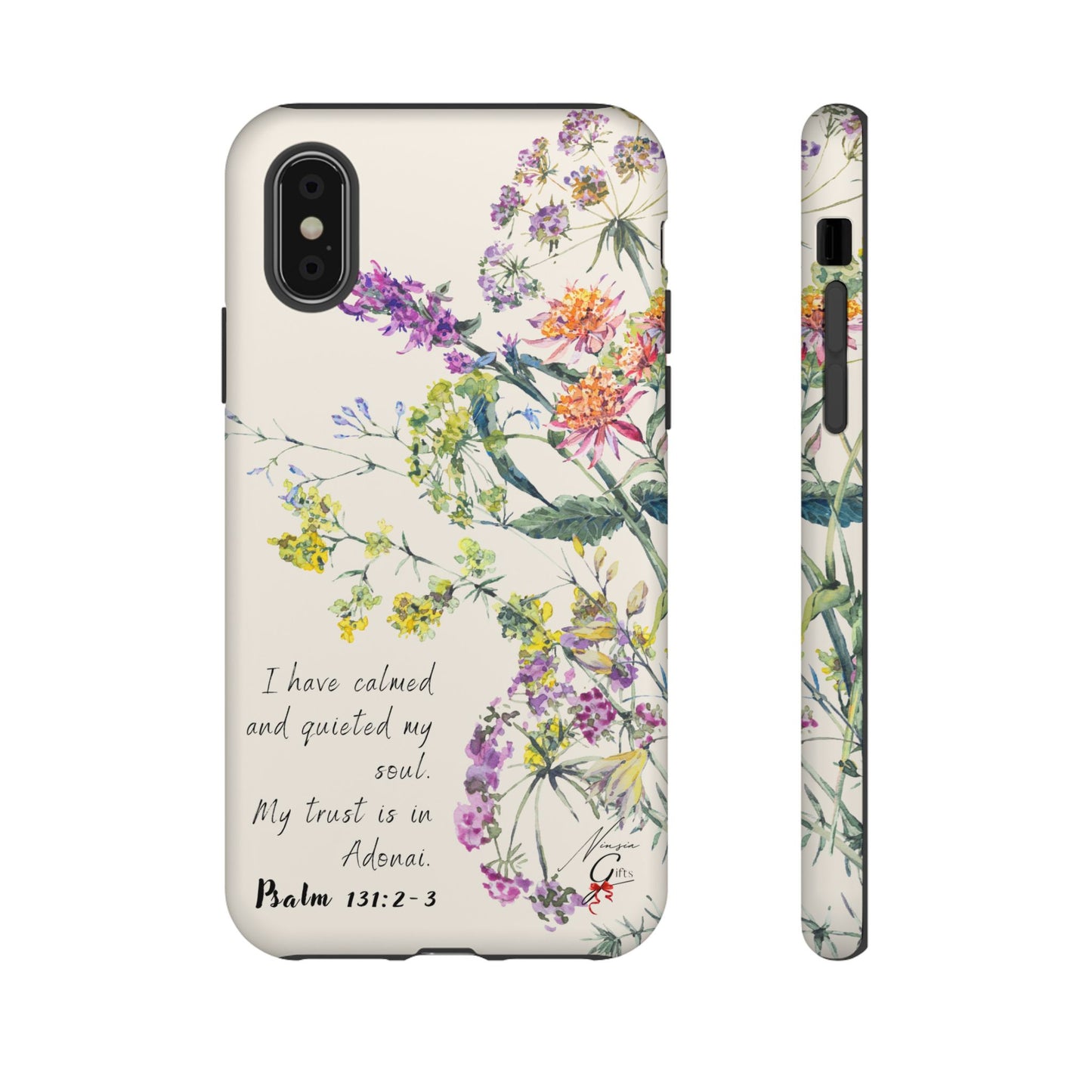 Phone Case - Botanic Cream, Psalm 131:2-3
