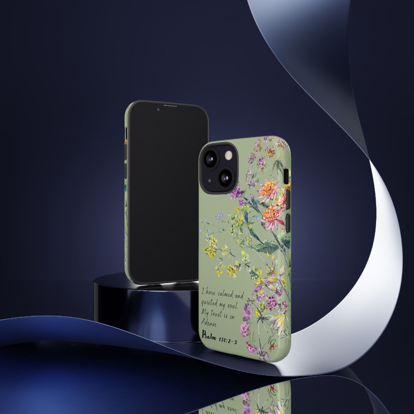 Phone Case - Botanic - Fully Sage Green, Psalm 131:2-3