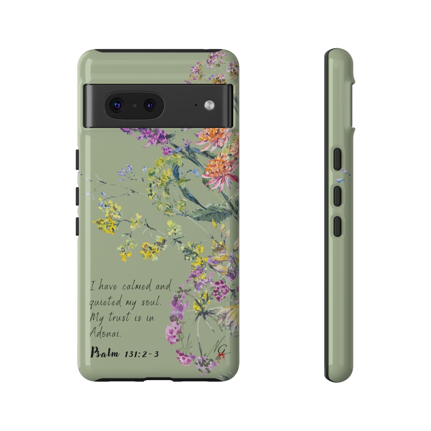 Phone Case - Botanic - Fully Sage Green, Psalm 131:2-3